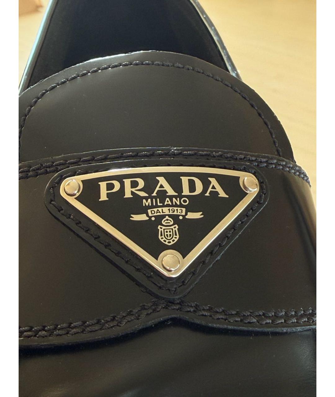 PRADA Черные кожаные лоферы, фото 5