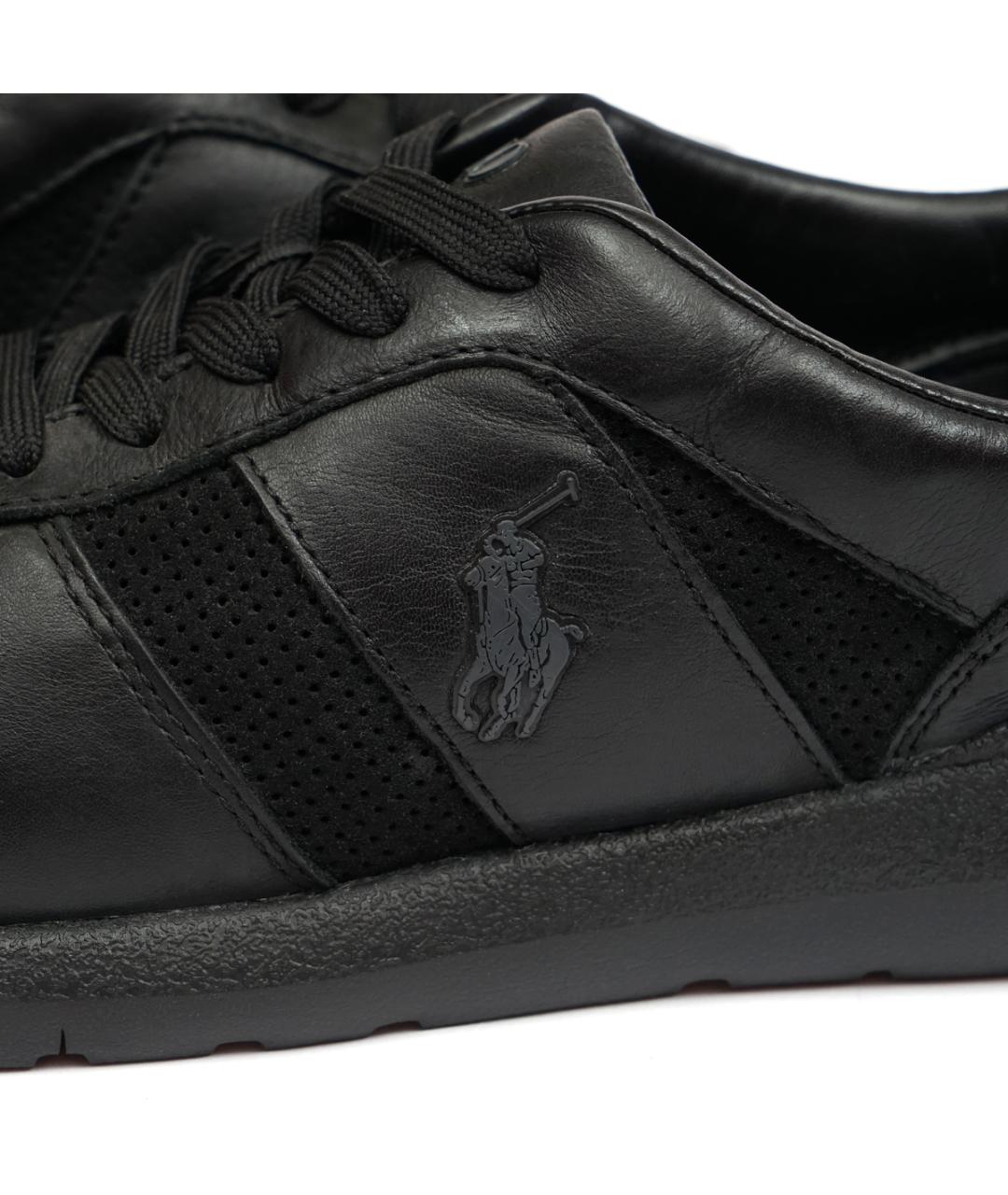 POLO RALPH LAUREN Черные кожаные низкие кроссовки / кеды, фото 7