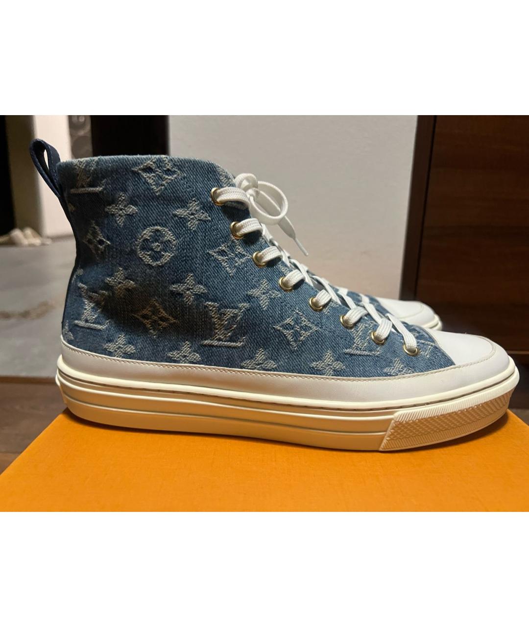 LOUIS VUITTON Голубые текстильные кеды, фото 7