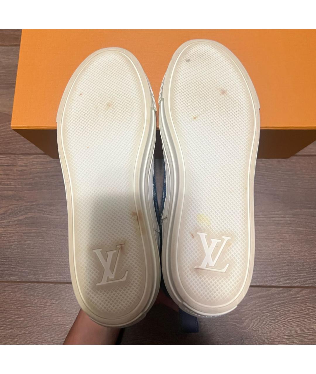 LOUIS VUITTON Голубые текстильные кеды, фото 5