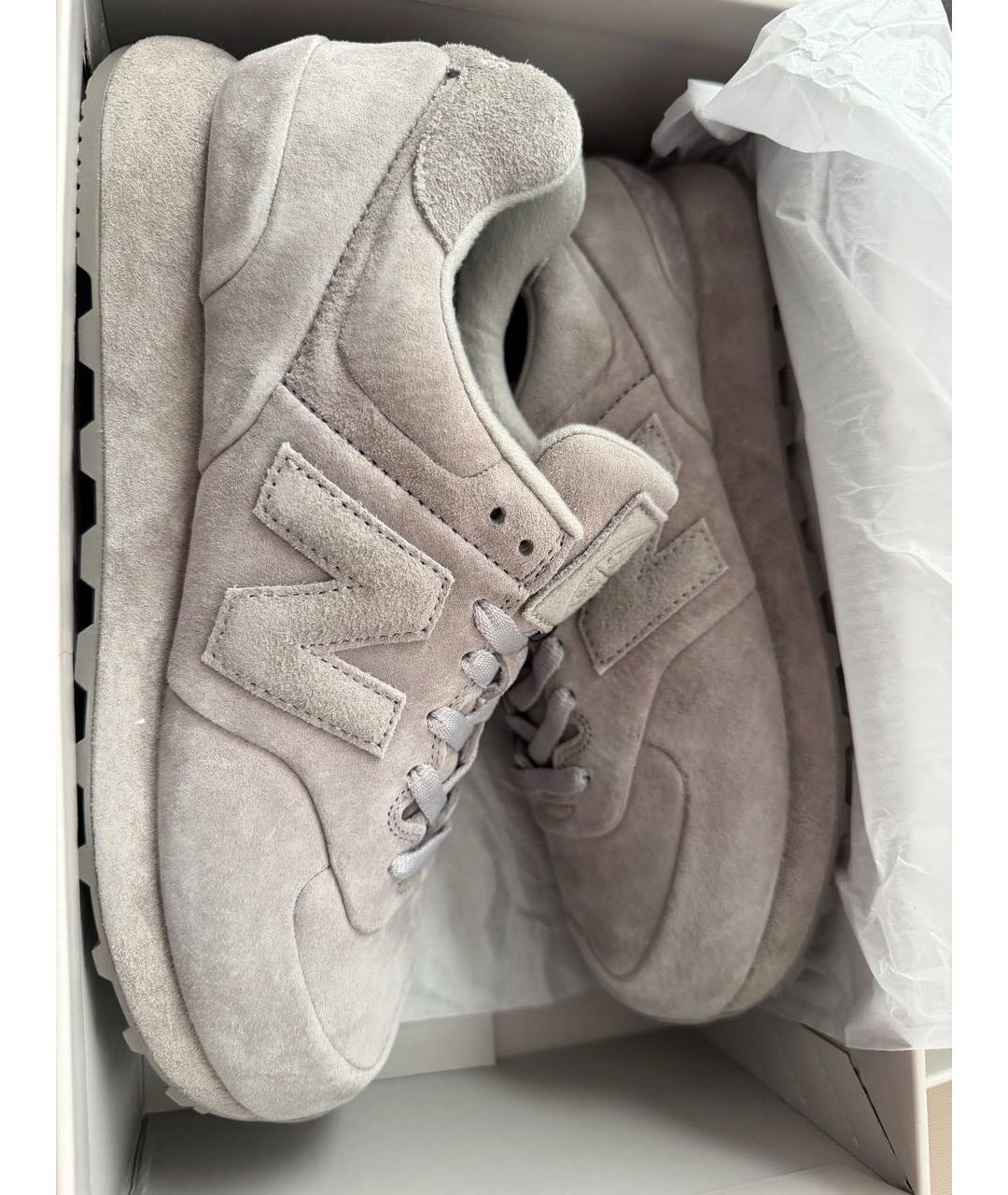 NEW BALANCE Серые замшевые низкие кроссовки / кеды, фото 5