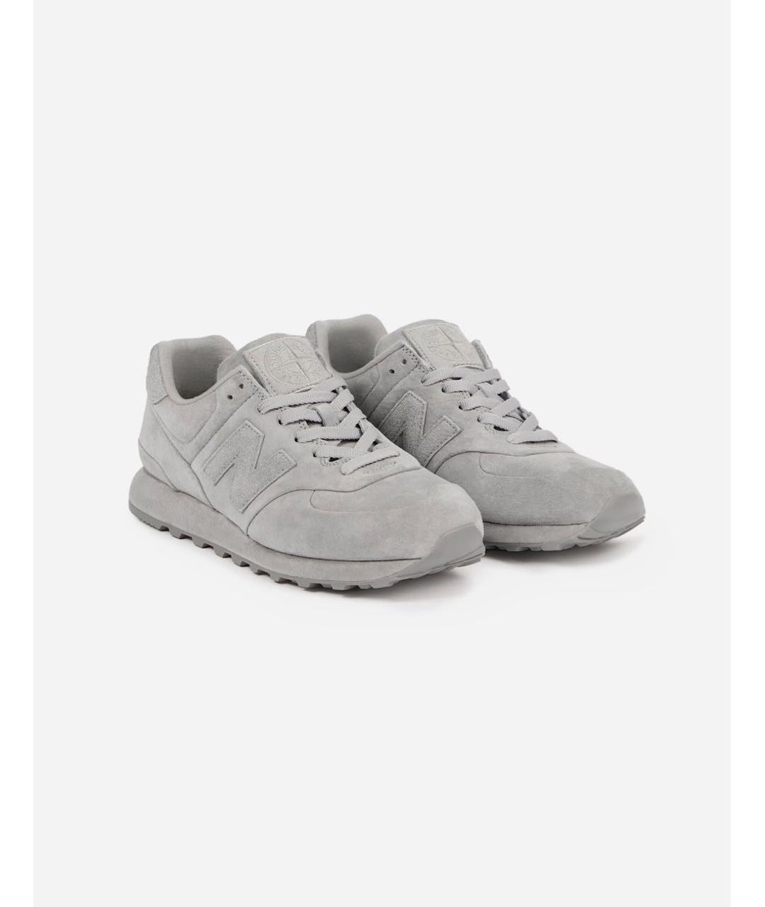 NEW BALANCE Серые замшевые низкие кроссовки / кеды, фото 3