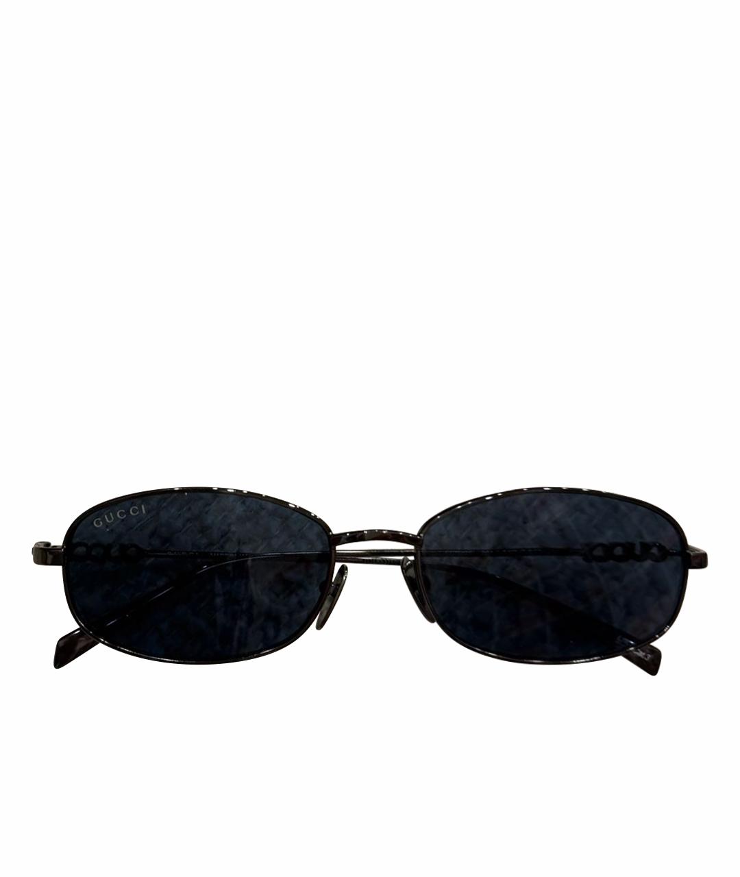 GUCCI Черные металлические солнцезащитные очки, фото 1