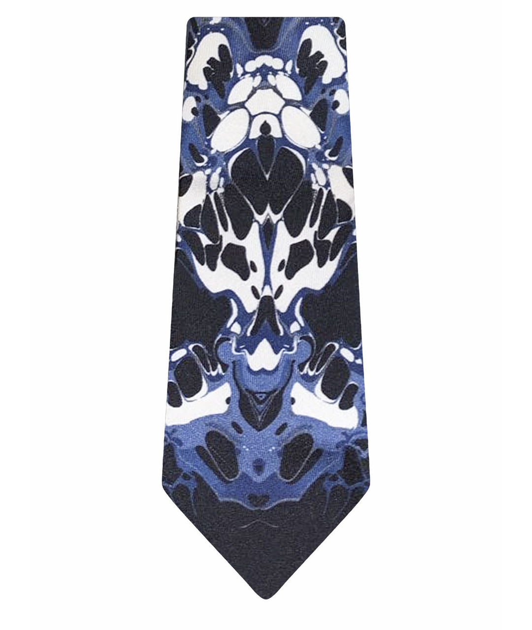 ALEXANDER MCQUEEN Синий шелковый галстук, фото 1