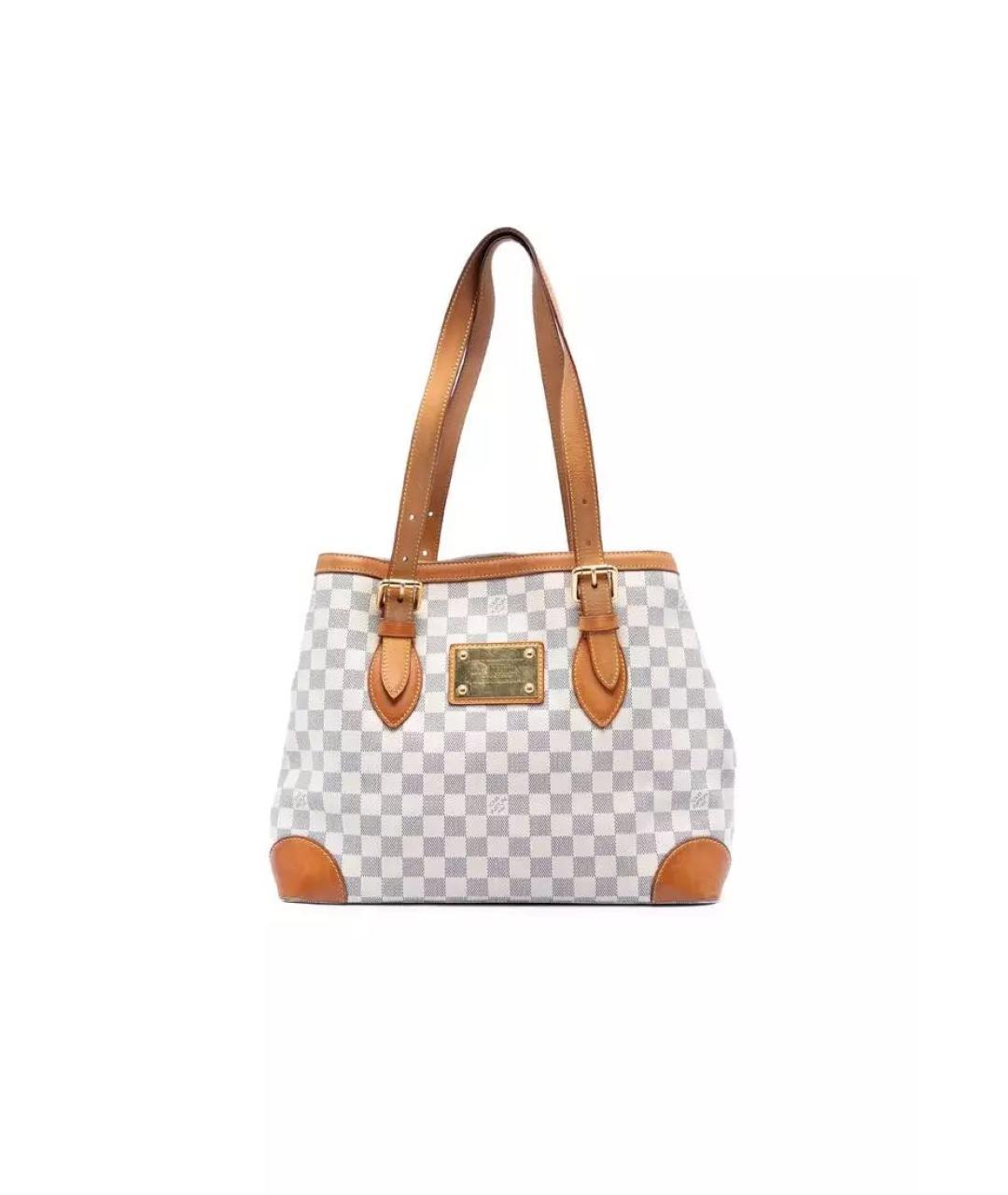LOUIS VUITTON Белая кожаная сумка с короткими ручками, фото 9