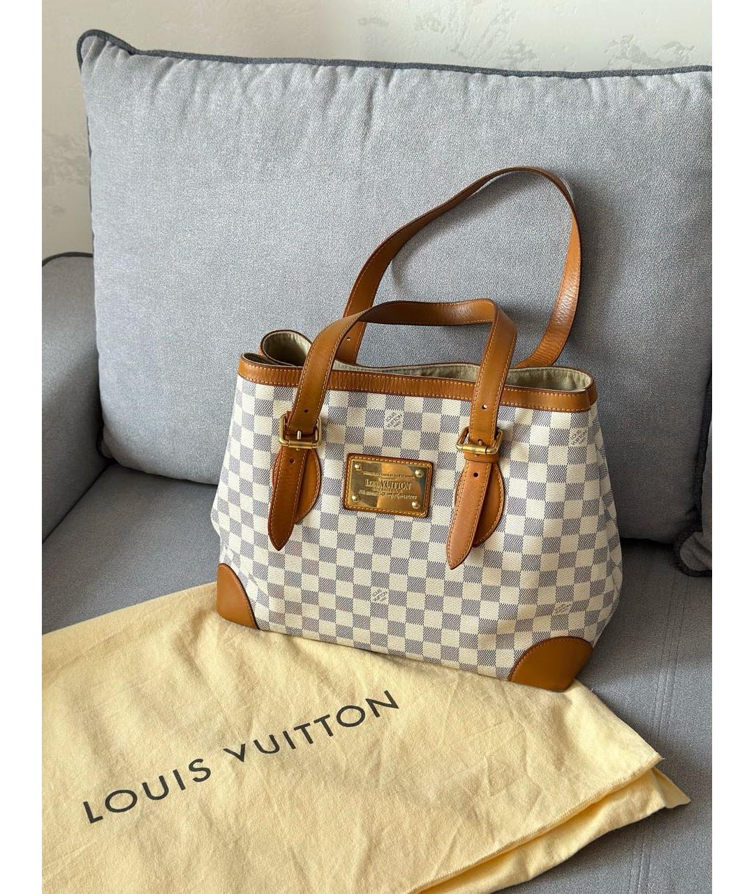 LOUIS VUITTON Белая кожаная сумка с короткими ручками, фото 2