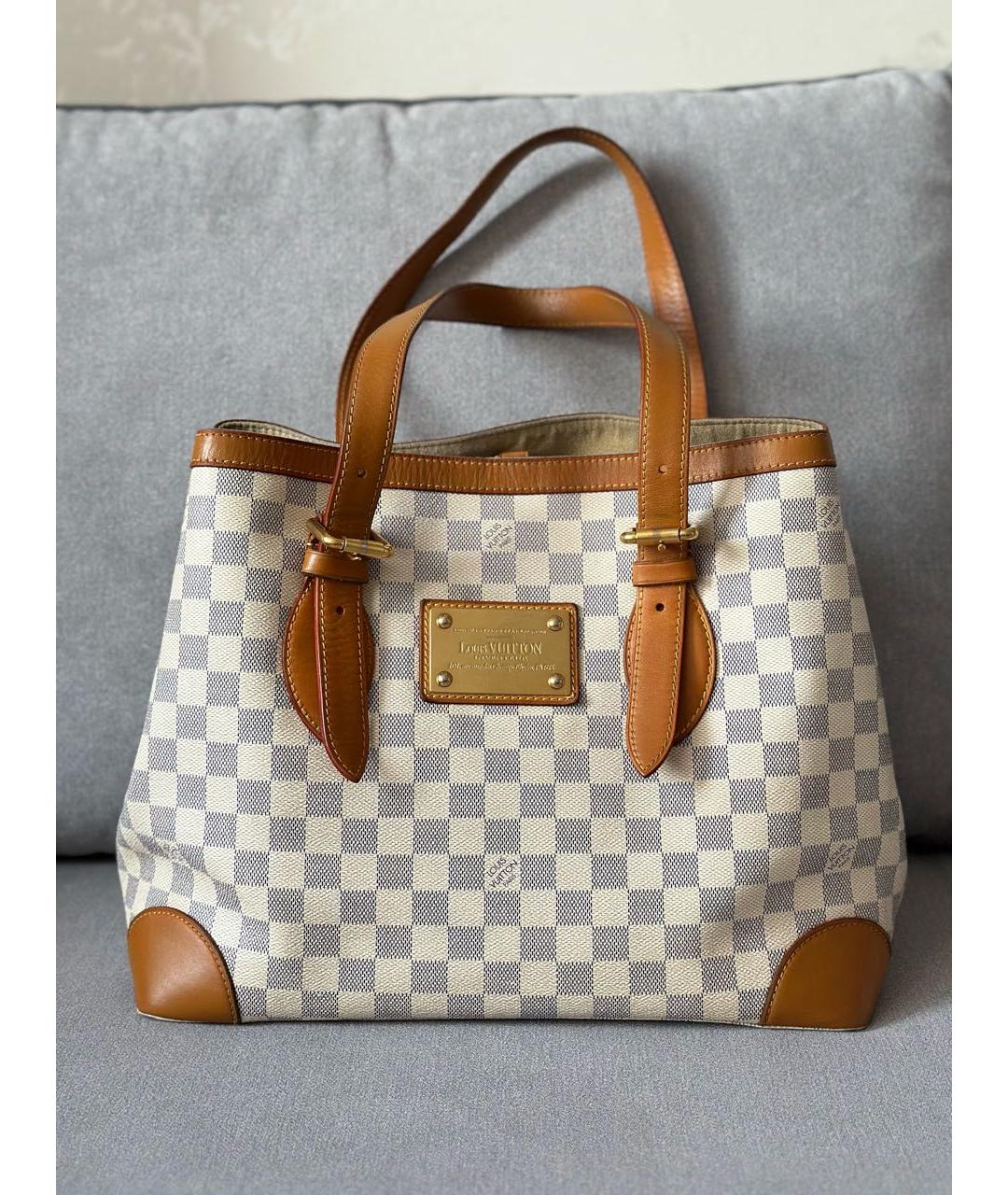 LOUIS VUITTON Белая кожаная сумка с короткими ручками, фото 3
