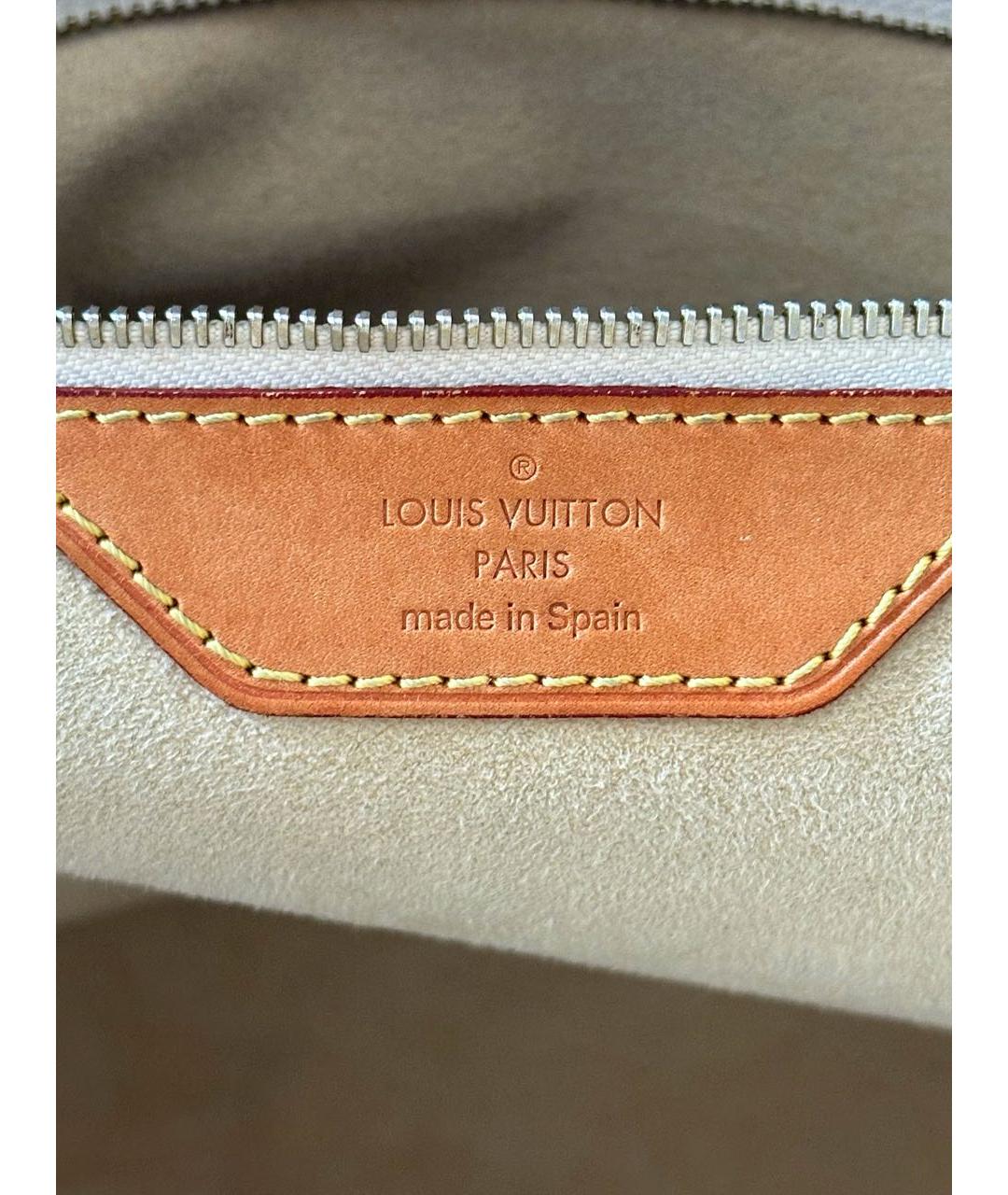 LOUIS VUITTON Белая кожаная сумка с короткими ручками, фото 8