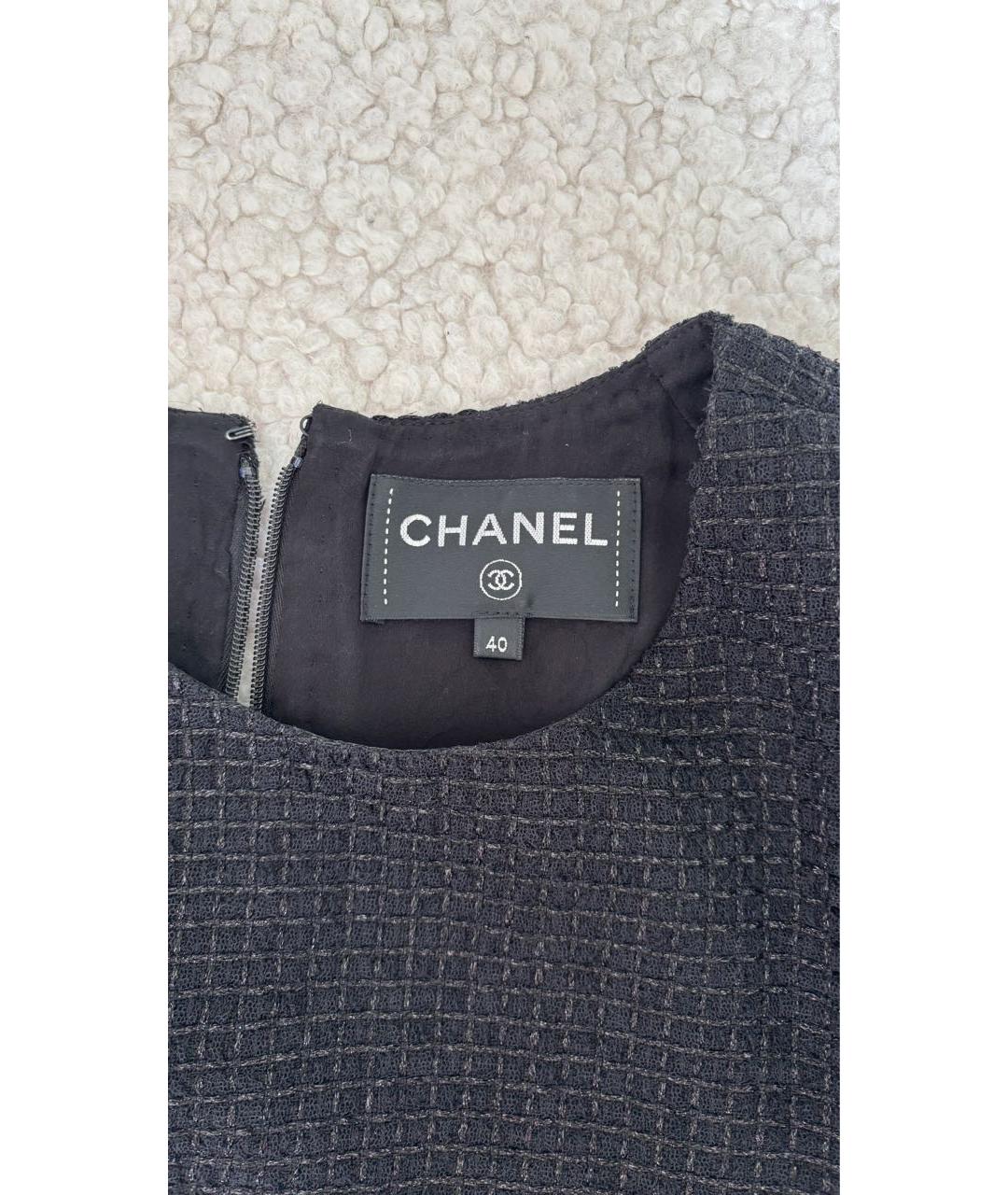 CHANEL Черное твидовое вечернее платье, фото 4