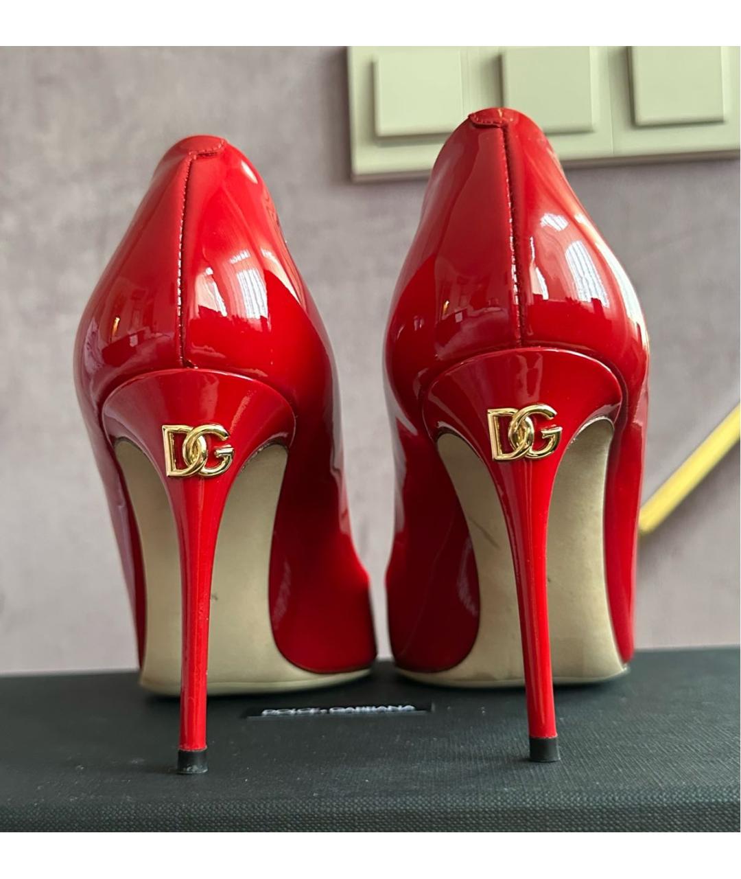 DOLCE&GABBANA Красные туфли из лакированной кожи, фото 4