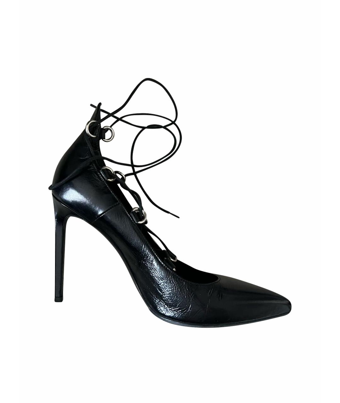 SAINT LAURENT Черные кожаные туфли, фото 1