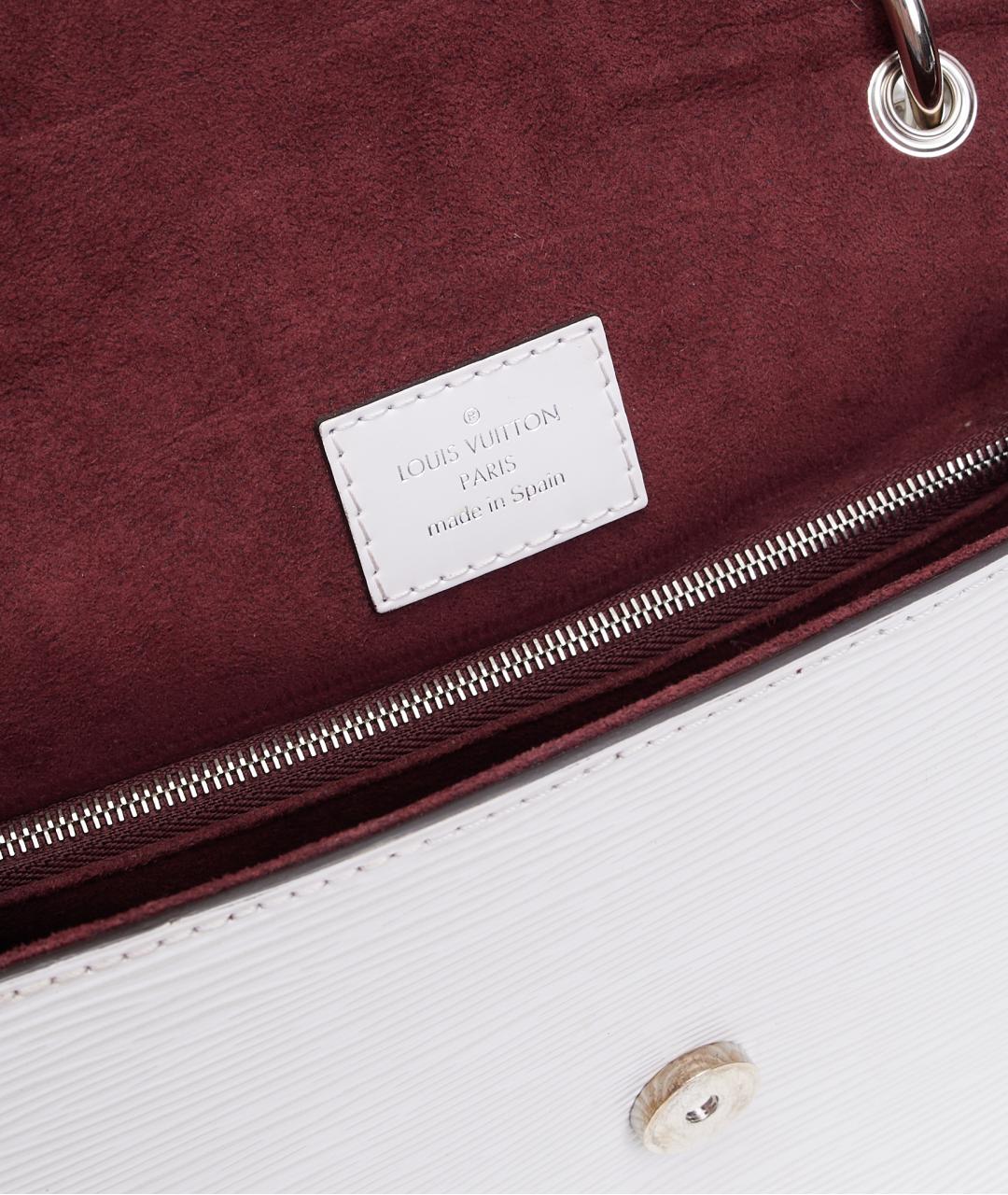 LOUIS VUITTON Белая кожаная сумка с короткими ручками, фото 7