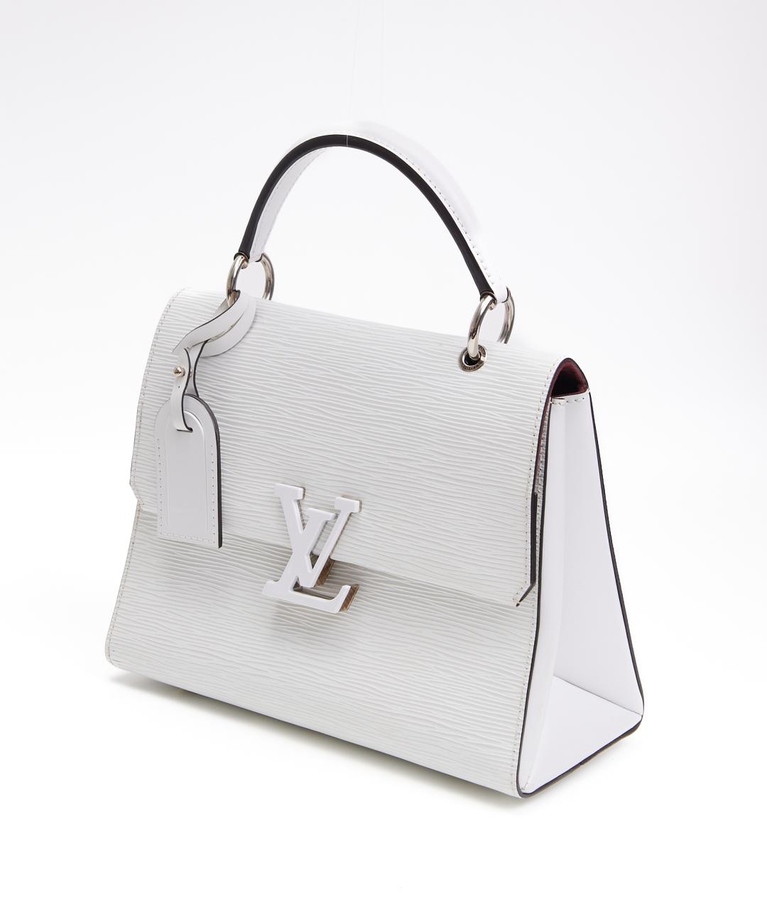 LOUIS VUITTON Белая кожаная сумка с короткими ручками, фото 2