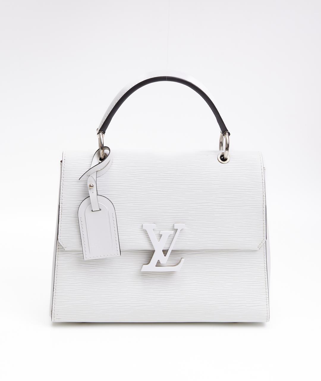 LOUIS VUITTON Белая кожаная сумка с короткими ручками, фото 9