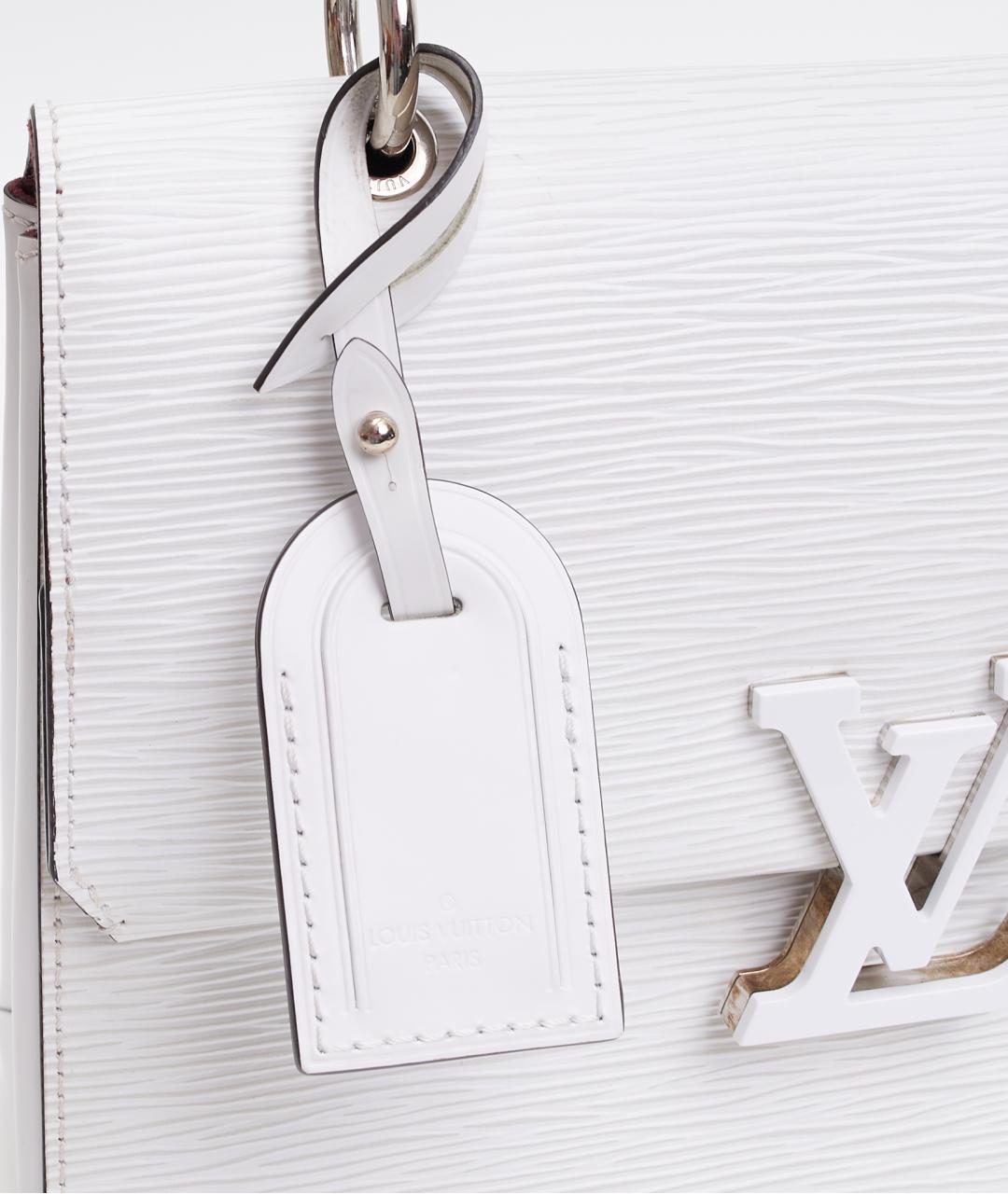 LOUIS VUITTON Белая кожаная сумка с короткими ручками, фото 5