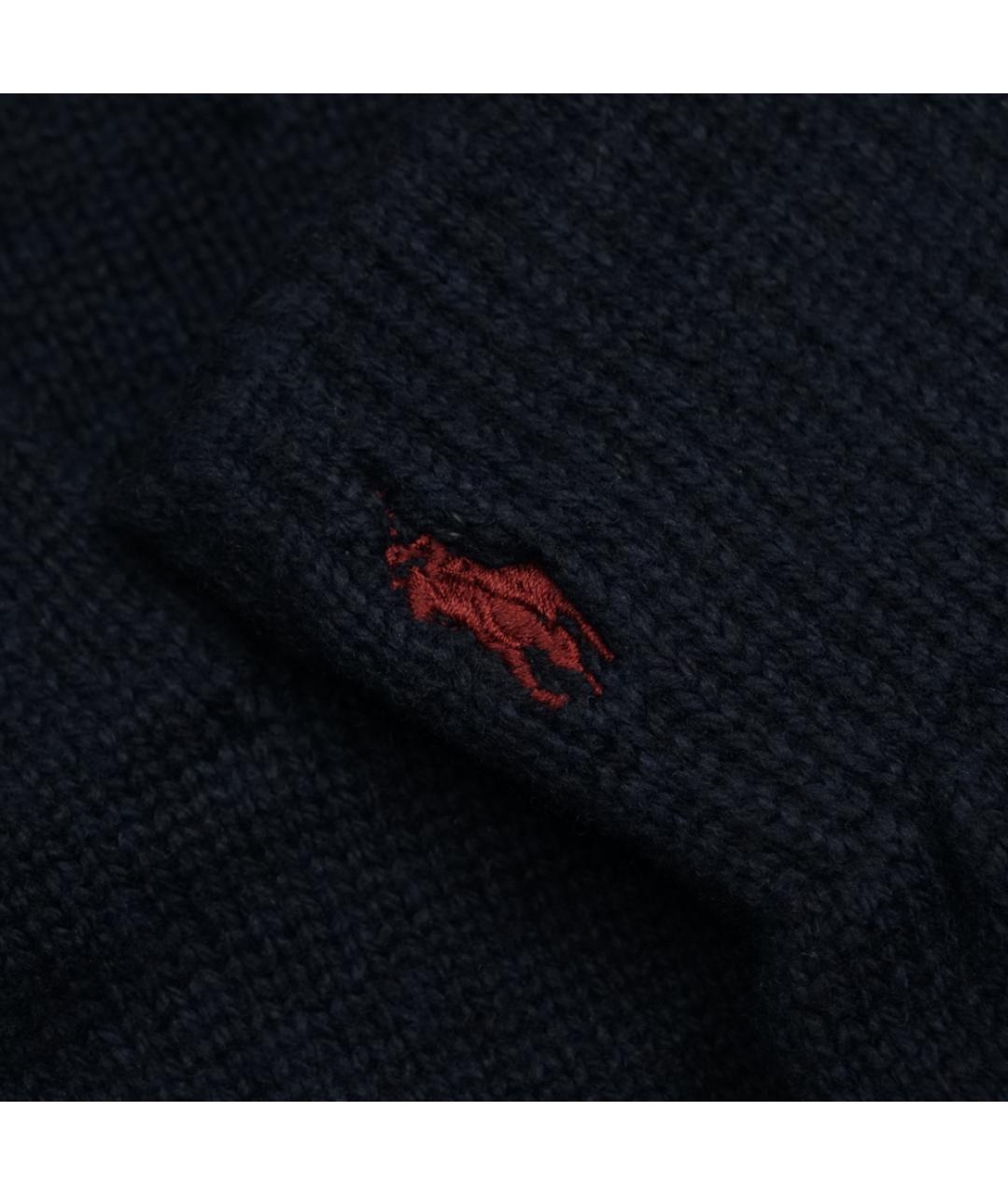 POLO RALPH LAUREN Темно-синие шерстяные перчатки, фото 2