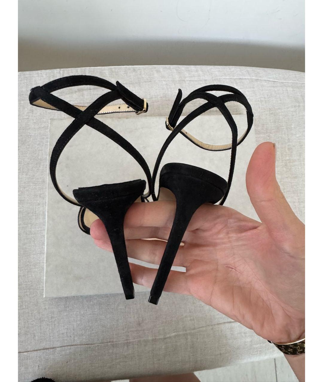 JIMMY CHOO Черные замшевые босоножки, фото 4