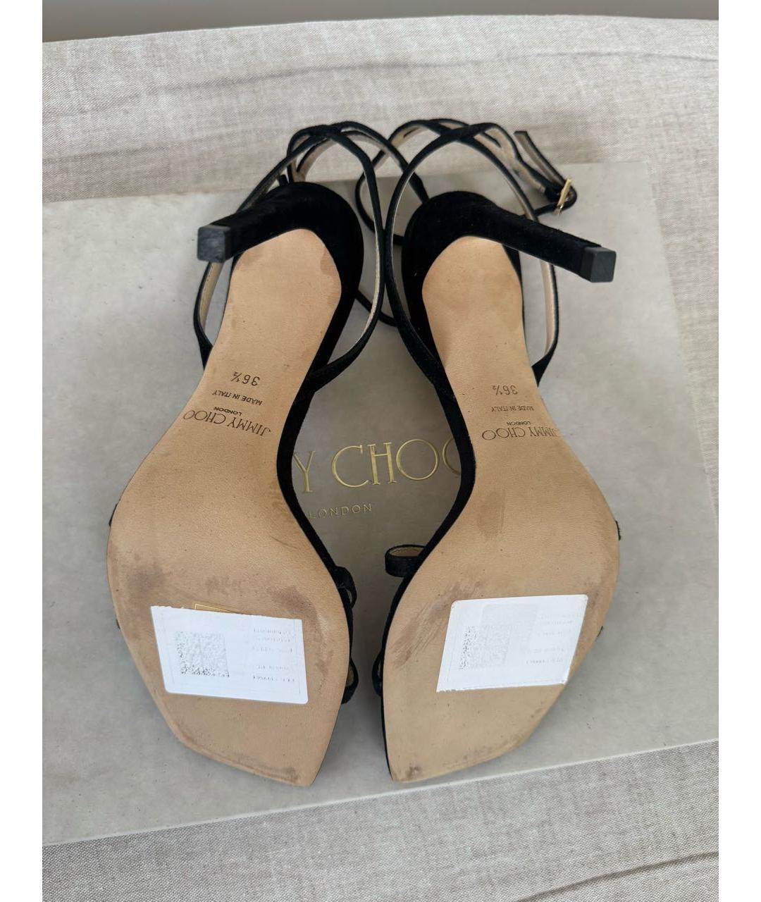 JIMMY CHOO Черные замшевые босоножки, фото 5