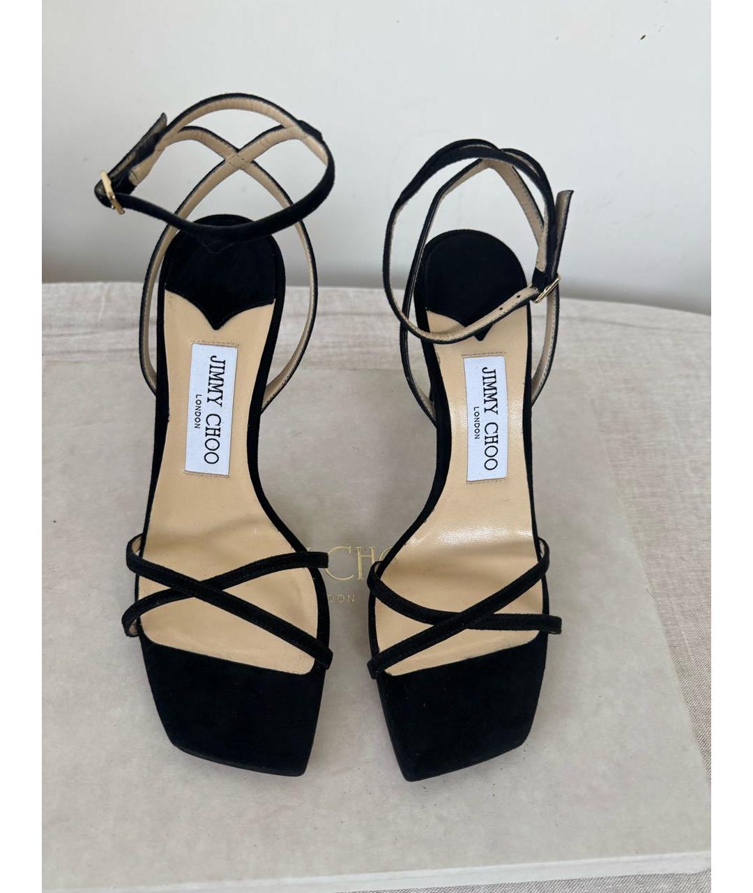 JIMMY CHOO Черные замшевые босоножки, фото 2