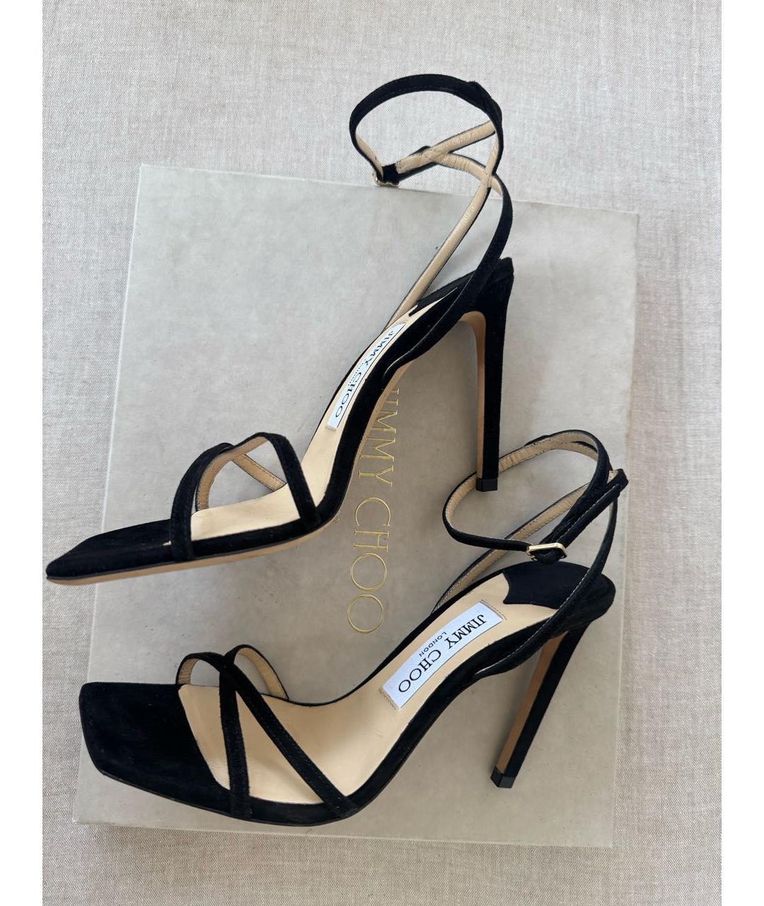 JIMMY CHOO Черные замшевые босоножки, фото 3
