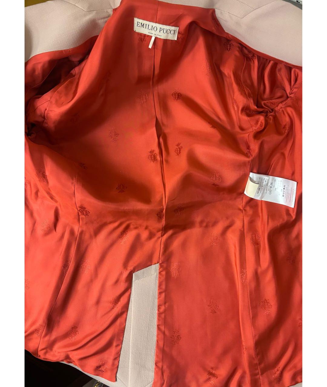 EMILIO PUCCI Коралловый шерстяной костюм с брюками, фото 5