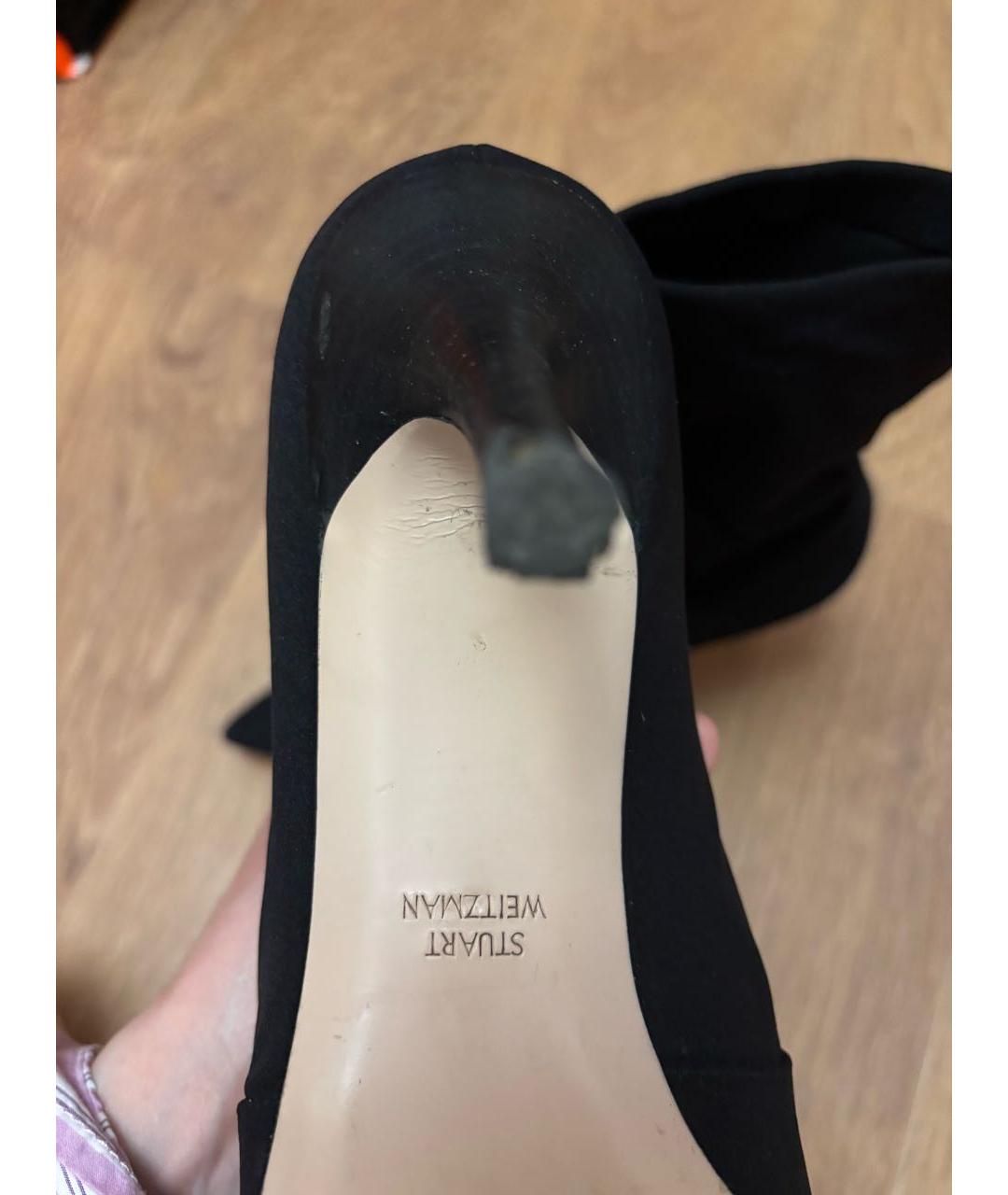STUART WEITZMAN Черные текстильные ботильоны, фото 5
