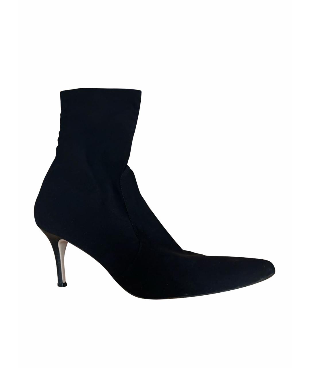 STUART WEITZMAN Черные текстильные ботильоны, фото 1