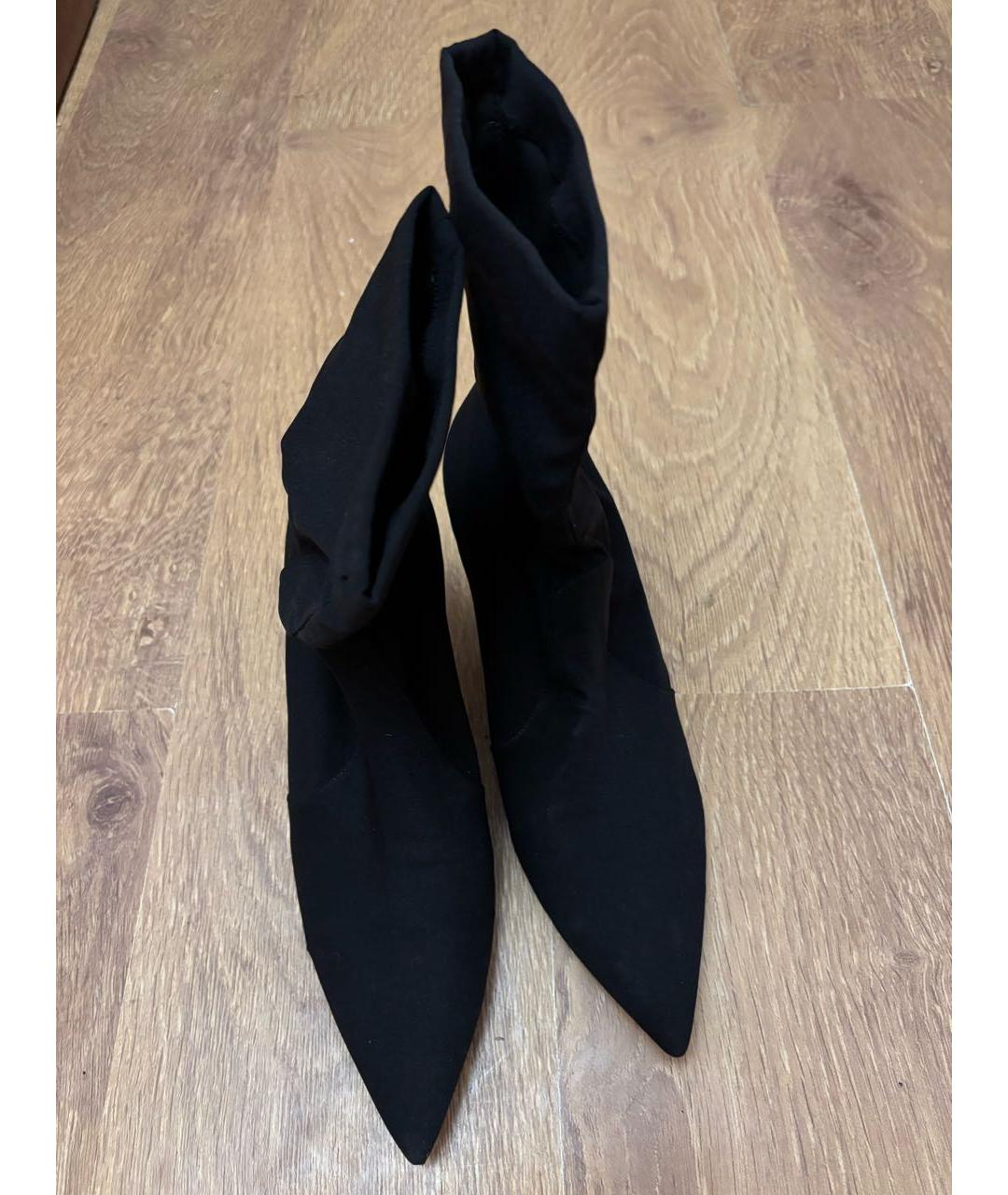 STUART WEITZMAN Черные текстильные ботильоны, фото 2