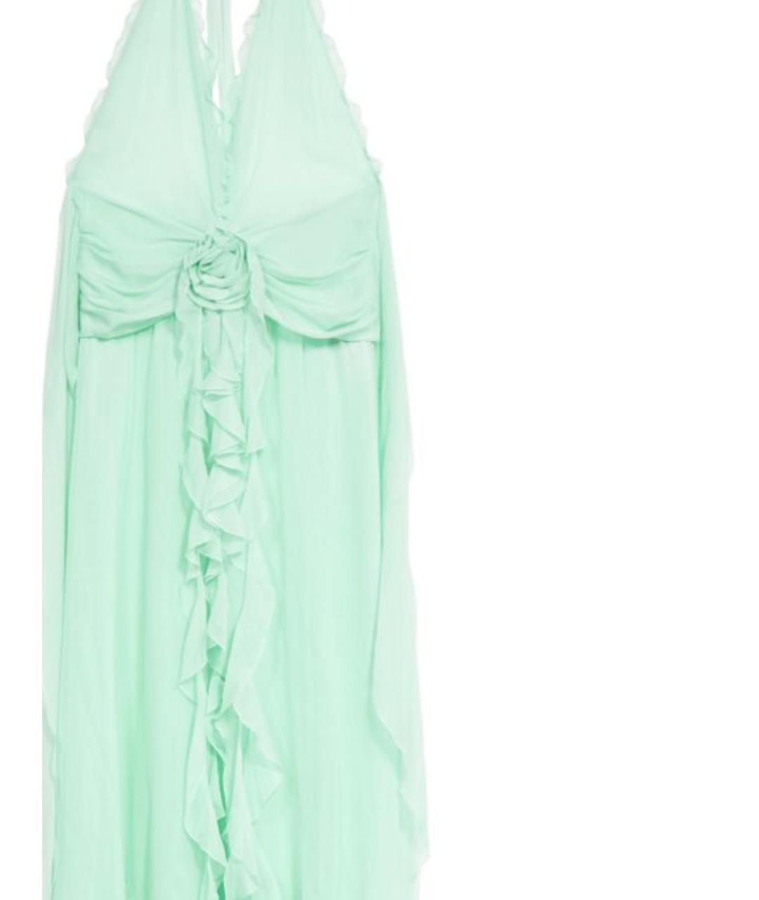 BLUMARINE Зеленое вискозное коктейльное платье, фото 2