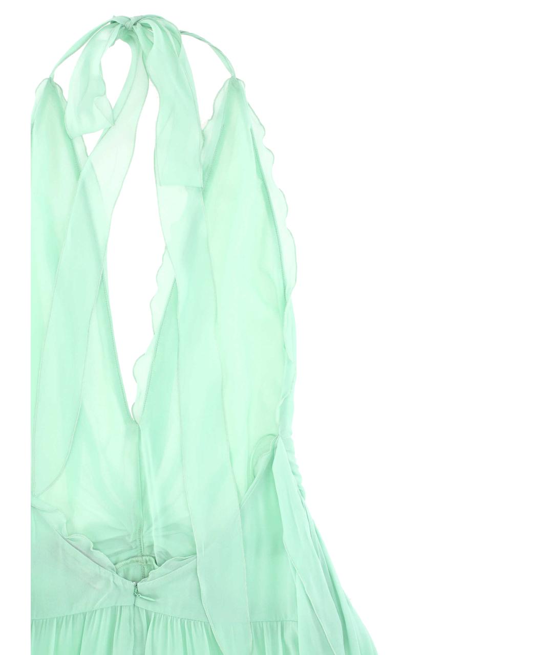 BLUMARINE Зеленое вискозное коктейльное платье, фото 3