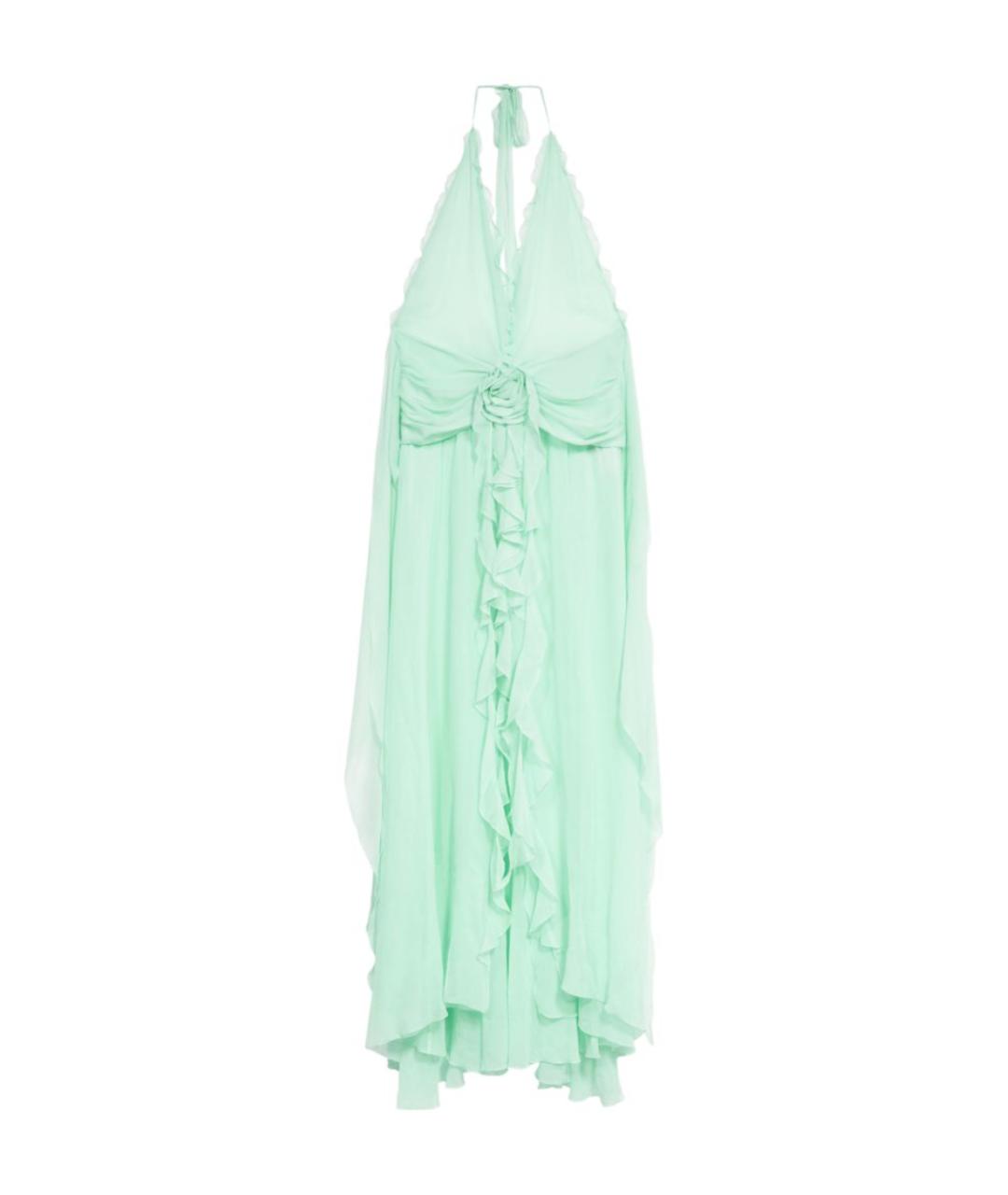 BLUMARINE Зеленое вискозное коктейльное платье, фото 1
