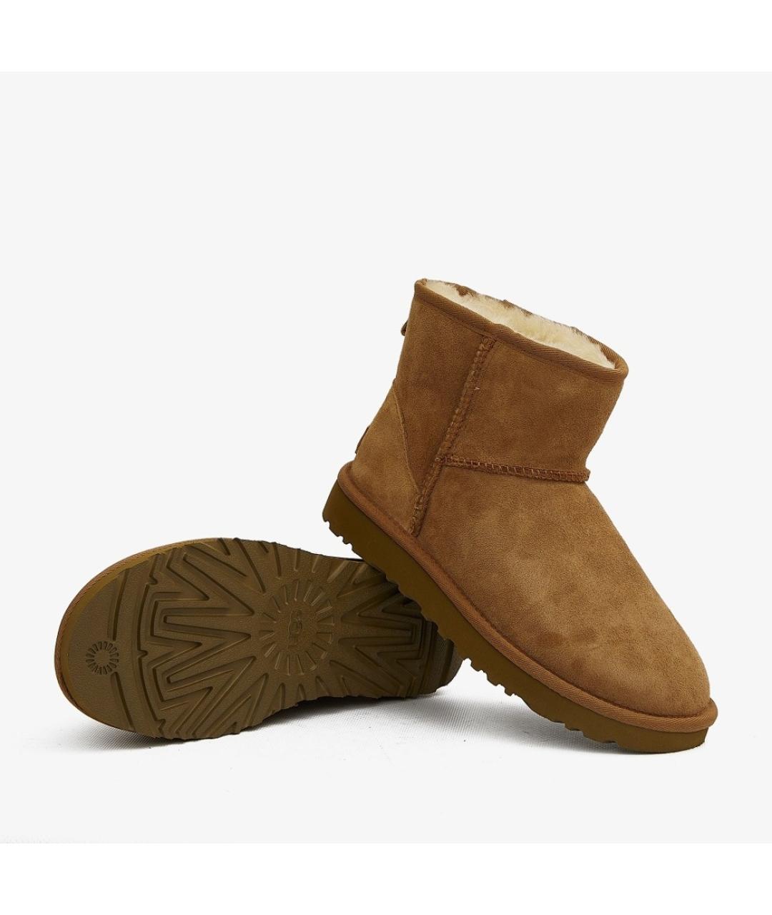 UGG AUSTRALIA Коричневые замшевые ботинки, фото 4