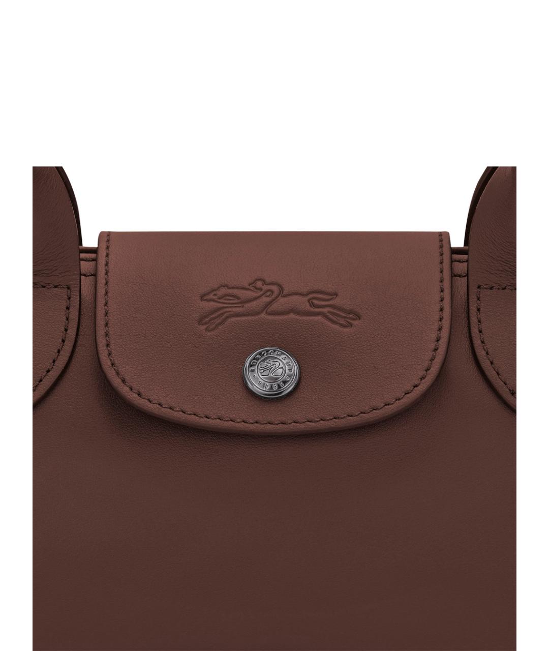 LONGCHAMP Коричневая кожаная сумка через плечо, фото 3