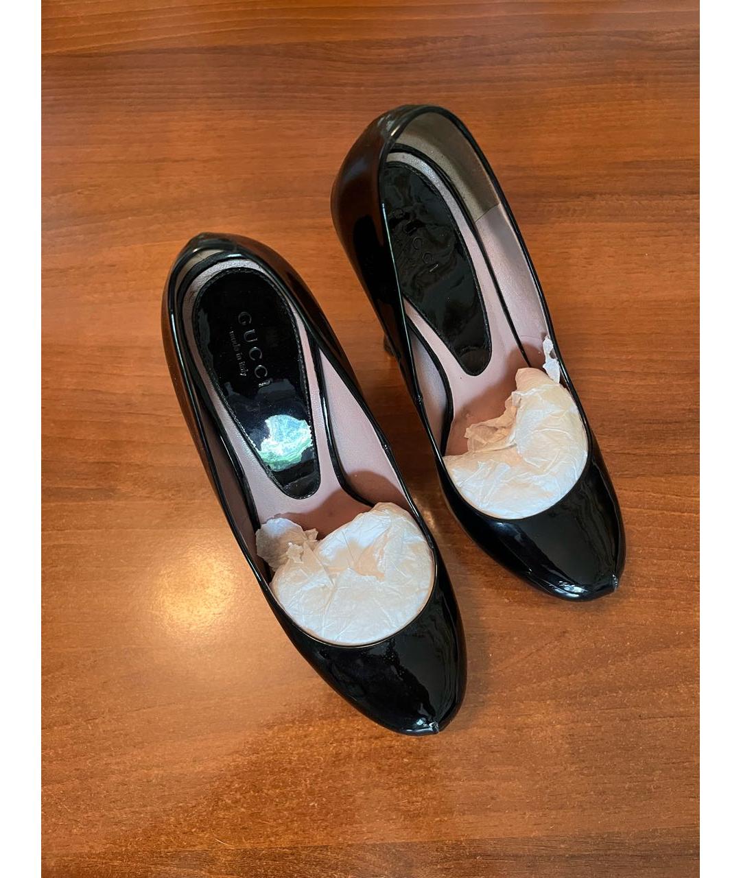 GUCCI Черные туфли из лакированной кожи, фото 2