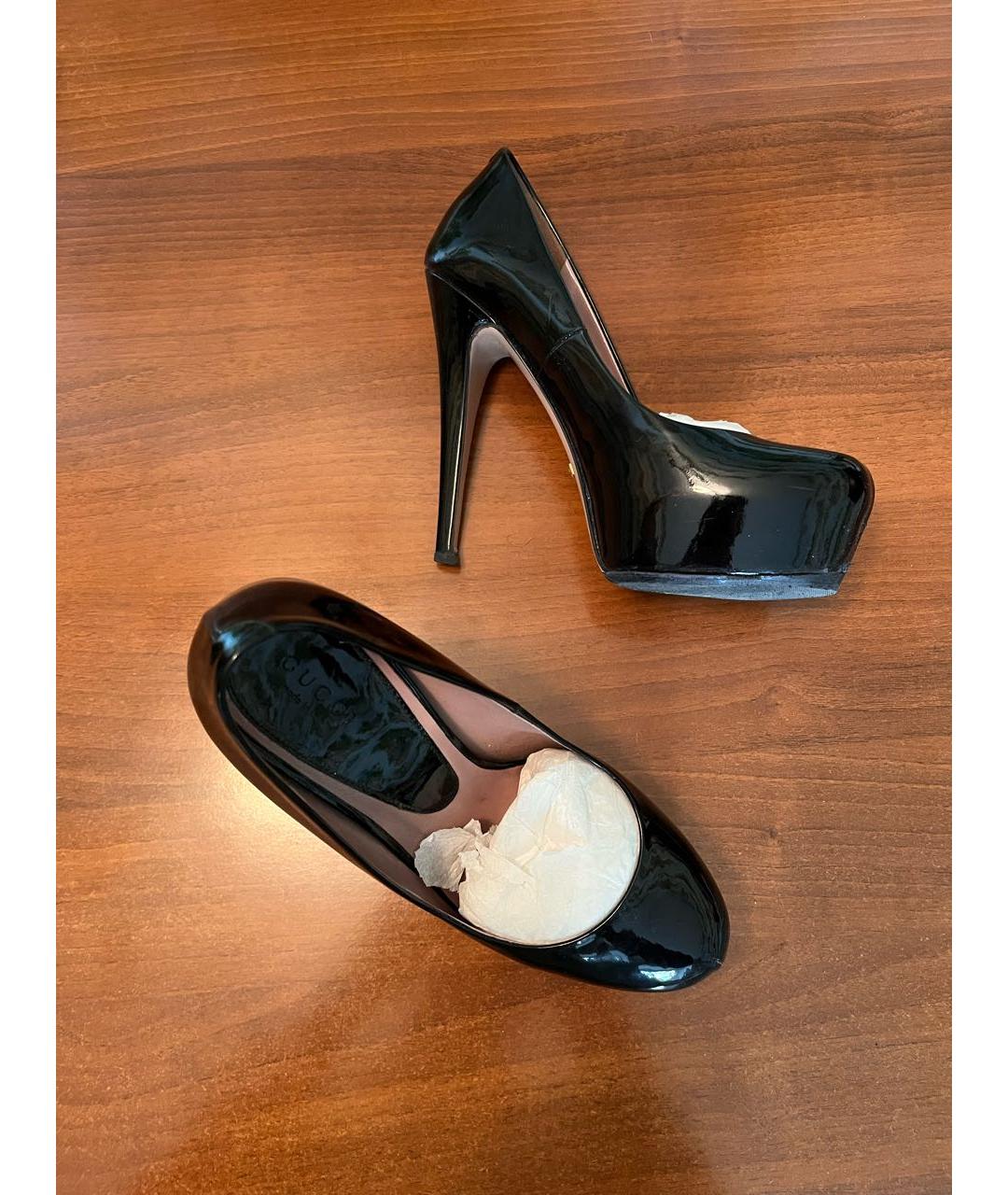 GUCCI Черные туфли из лакированной кожи, фото 3
