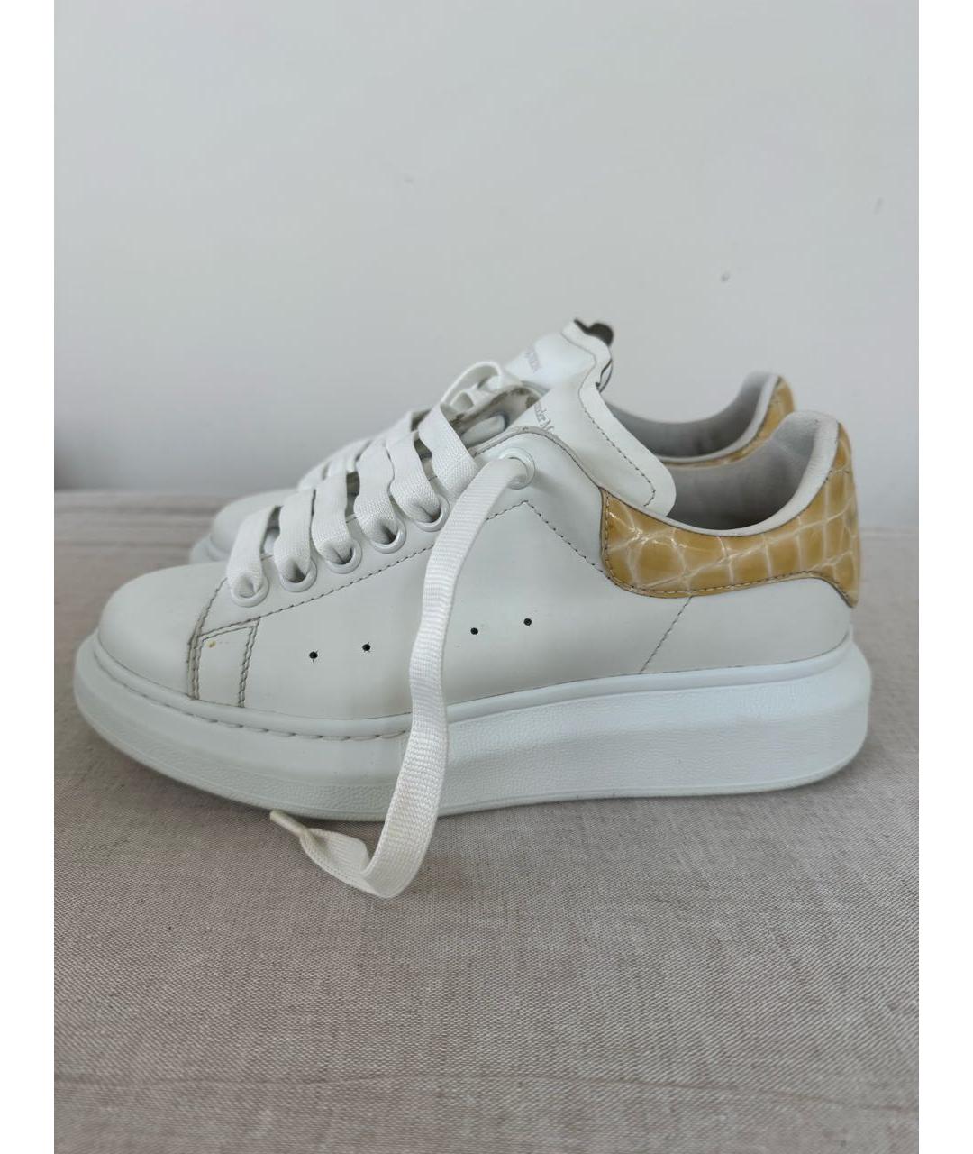 ALEXANDER MCQUEEN Белые кожаные кеды, фото 4