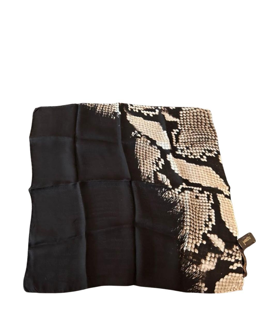 ROBERTO CAVALLI Черный шелковый платок, фото 1