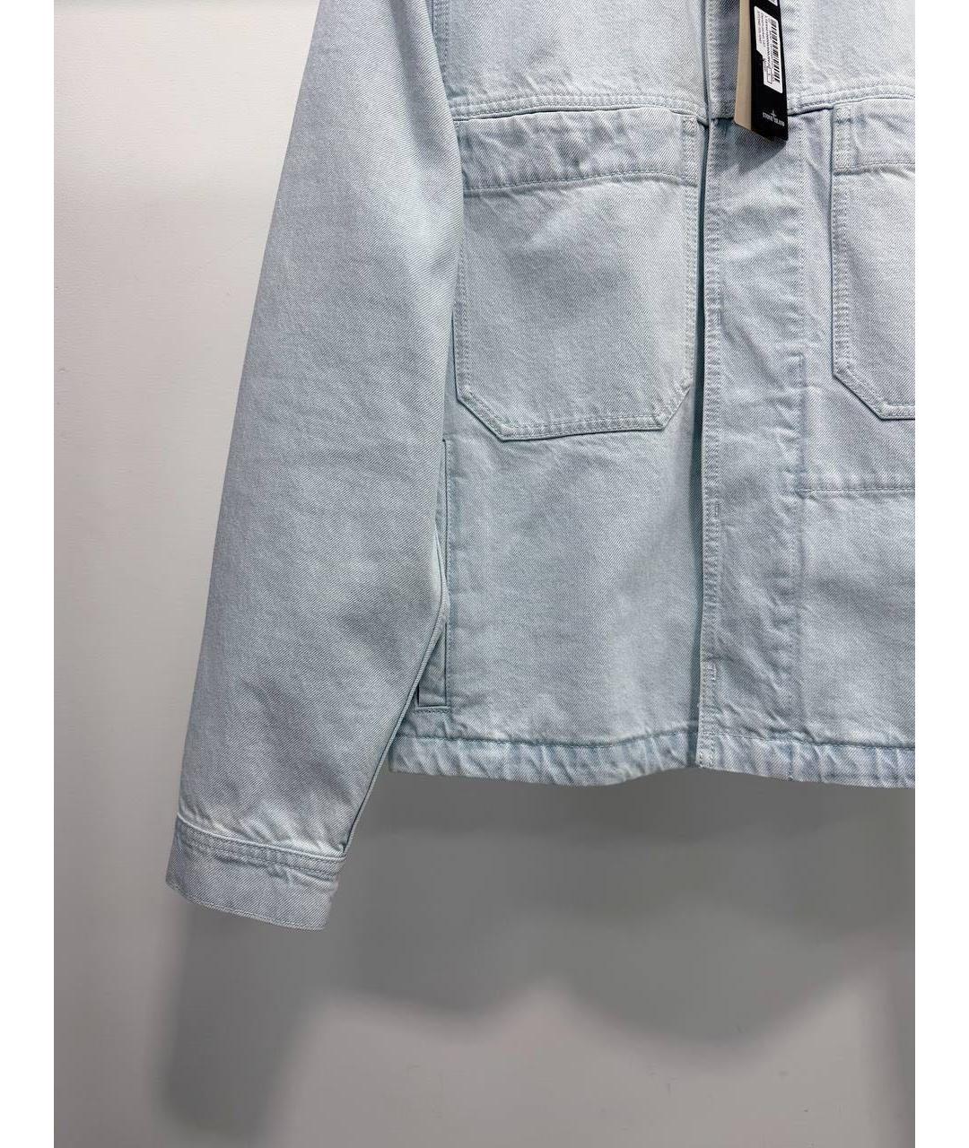 STONE ISLAND Голубая хлопковая куртка, фото 3