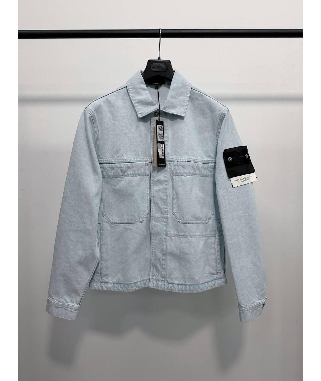 STONE ISLAND Голубая хлопковая куртка, фото 5