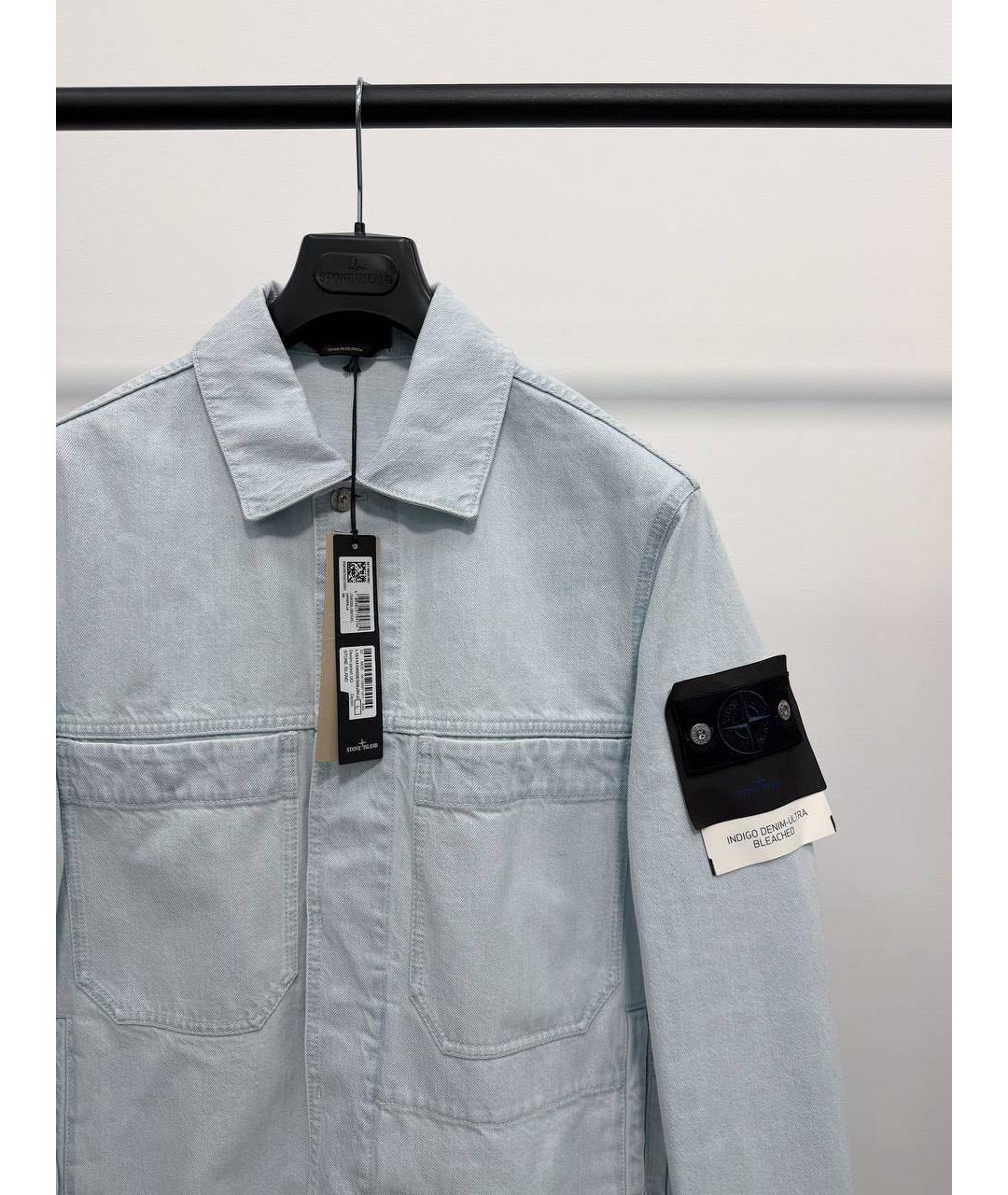 STONE ISLAND Голубая хлопковая куртка, фото 2