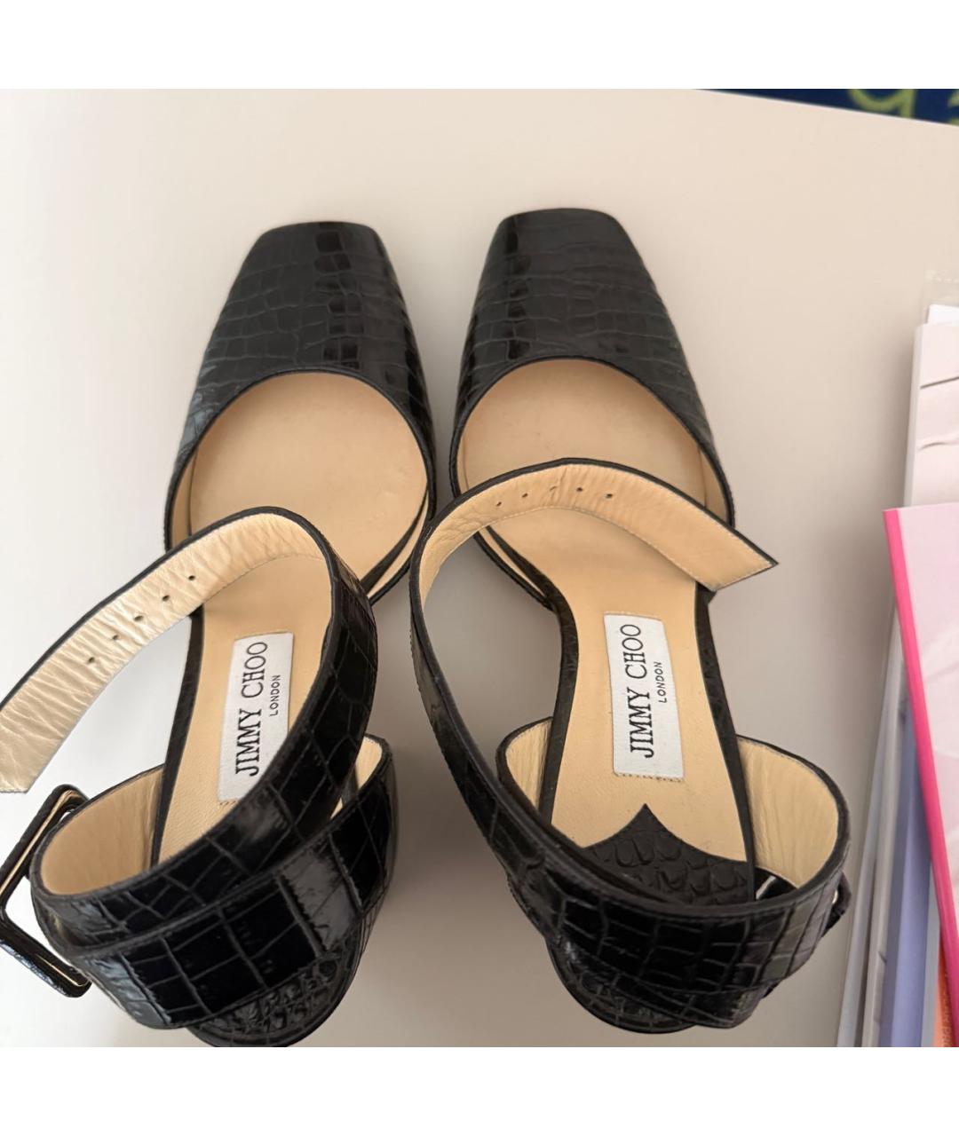 JIMMY CHOO Черные кожаные туфли, фото 2