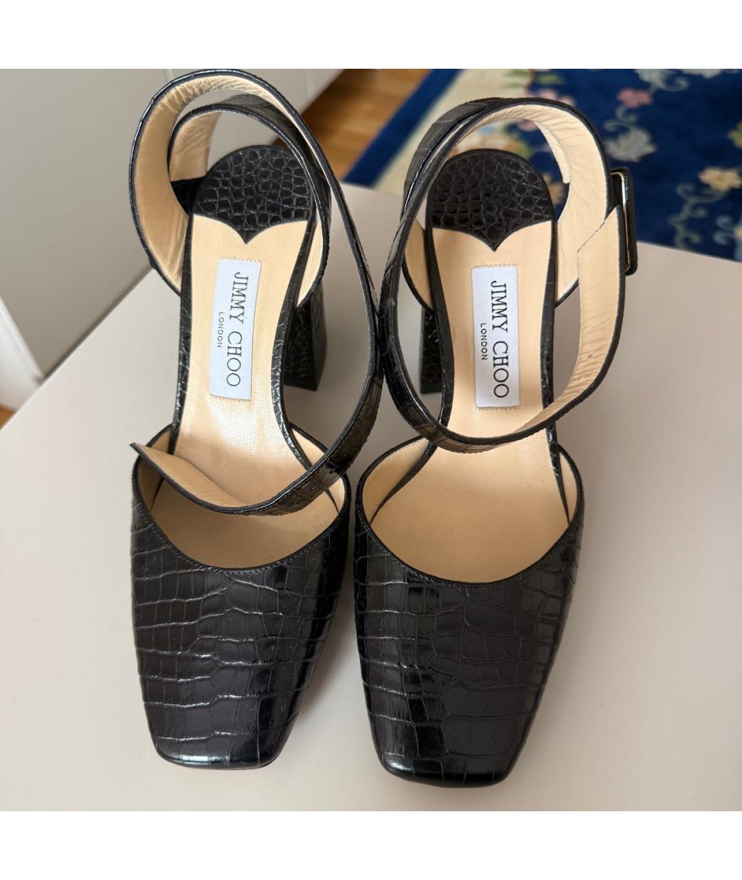 JIMMY CHOO Черные кожаные туфли, фото 3