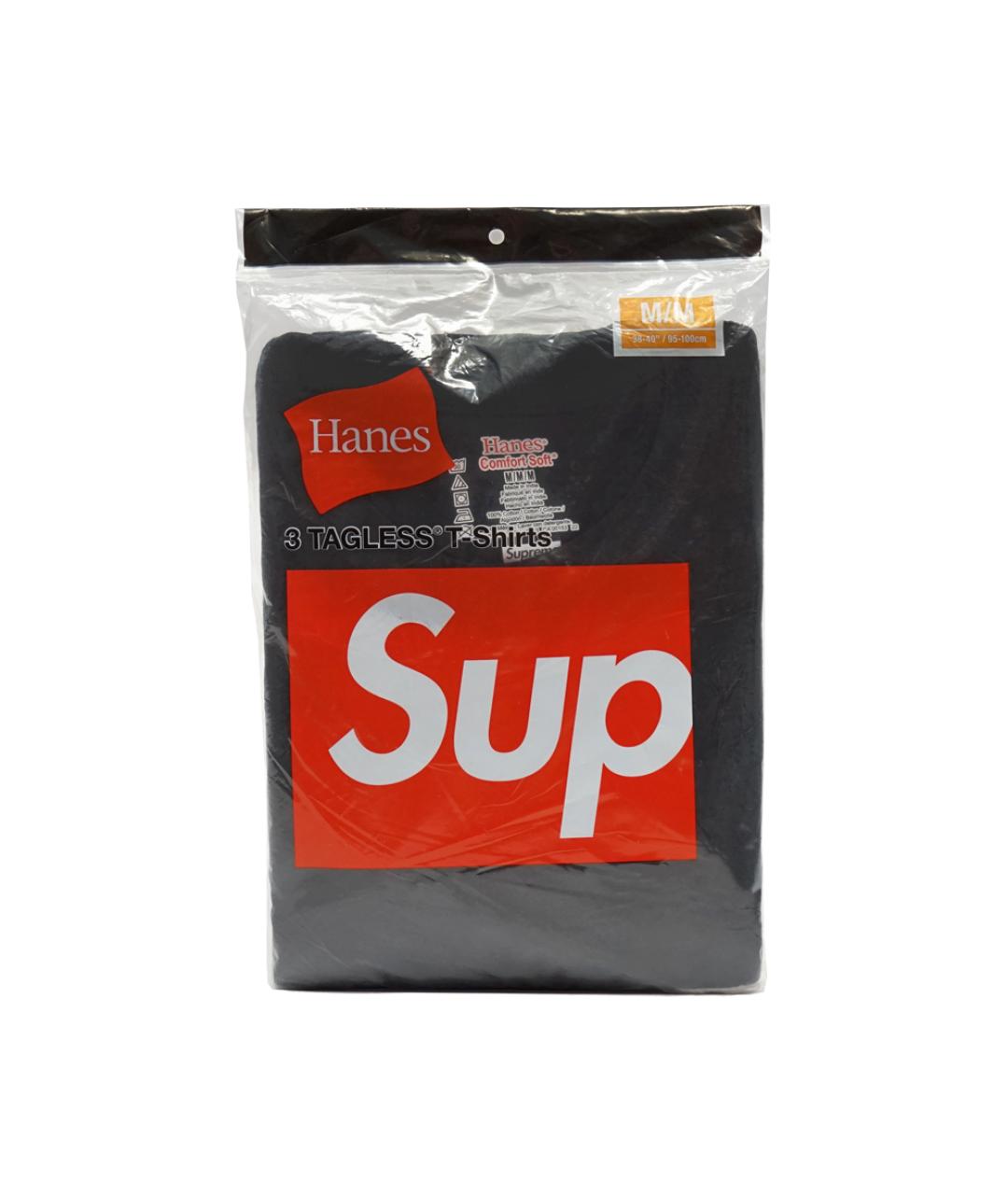 SUPREME Черная хлопковая футболка, фото 2