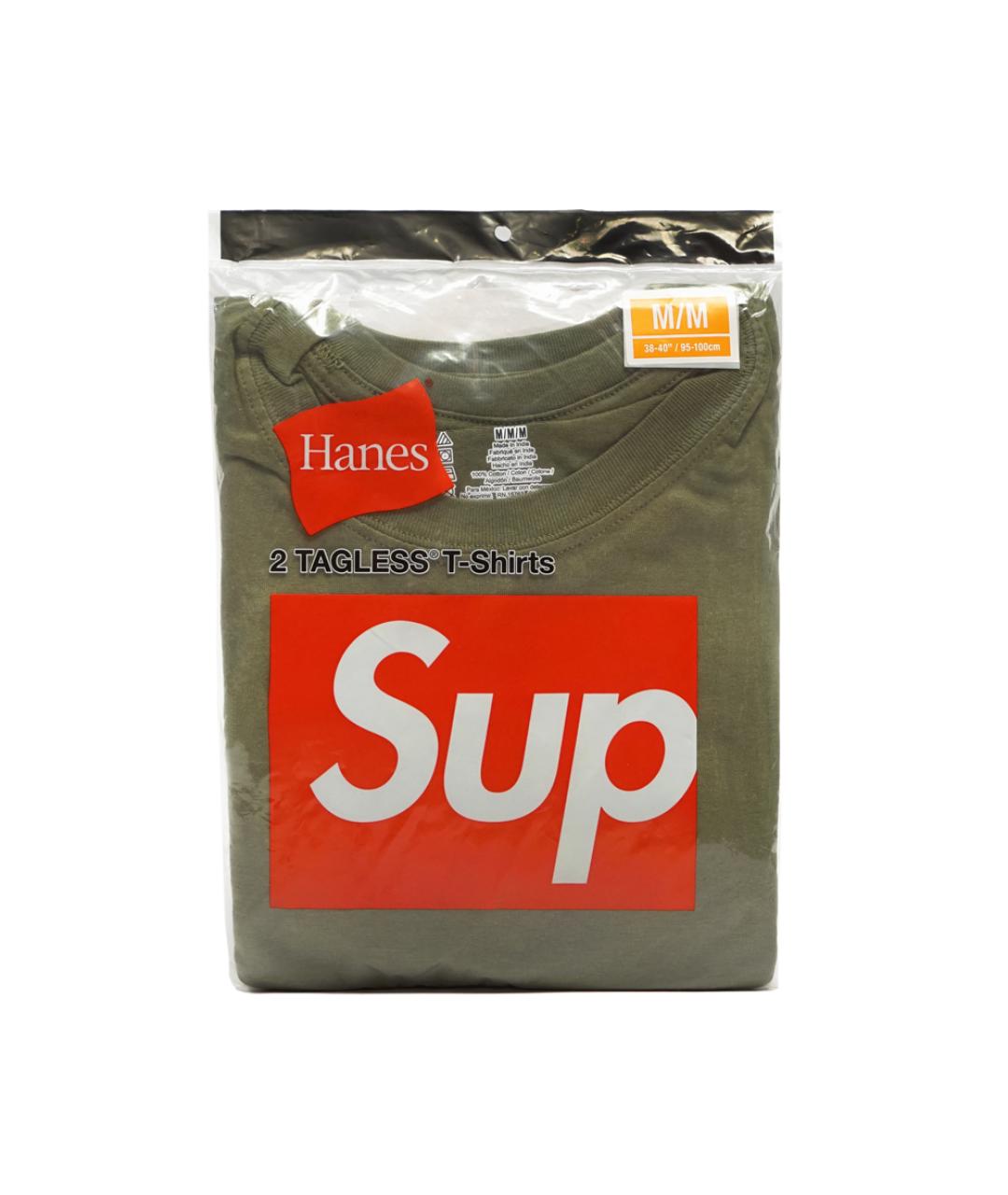 SUPREME Хаки хлопковая футболка, фото 2
