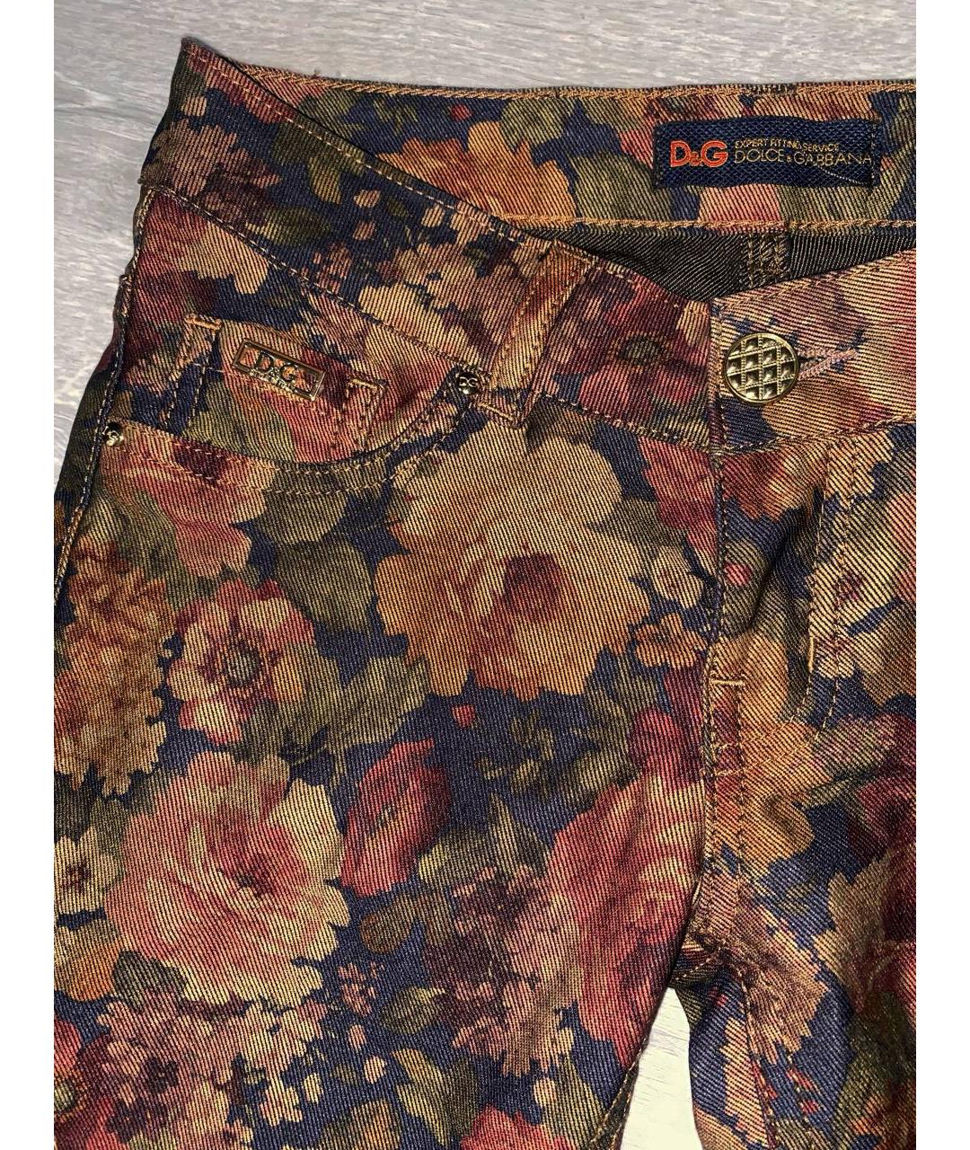 DOLCE&GABBANA Мульти хлопко-полиэстеровые джинсы слим, фото 3