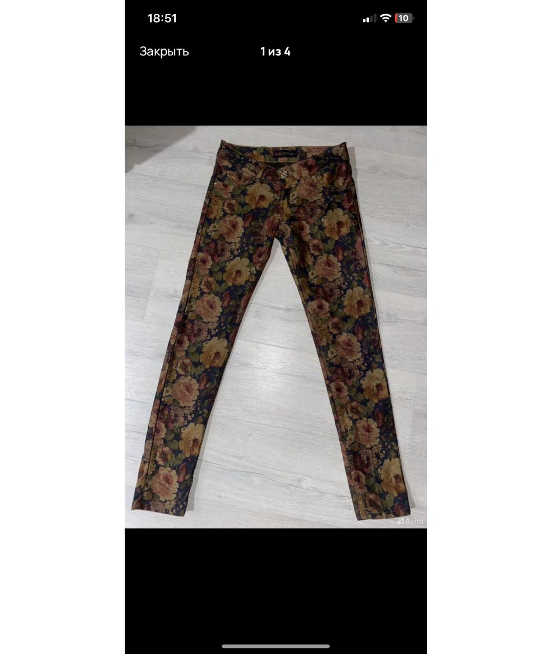 DOLCE&GABBANA Мульти хлопко-полиэстеровые джинсы слим, фото 6