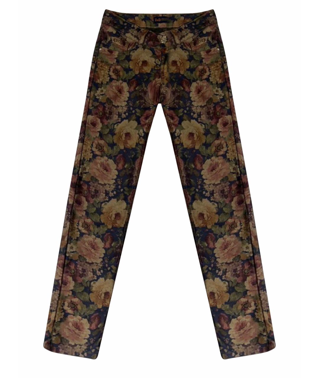 DOLCE&GABBANA Мульти хлопко-полиэстеровые джинсы слим, фото 1