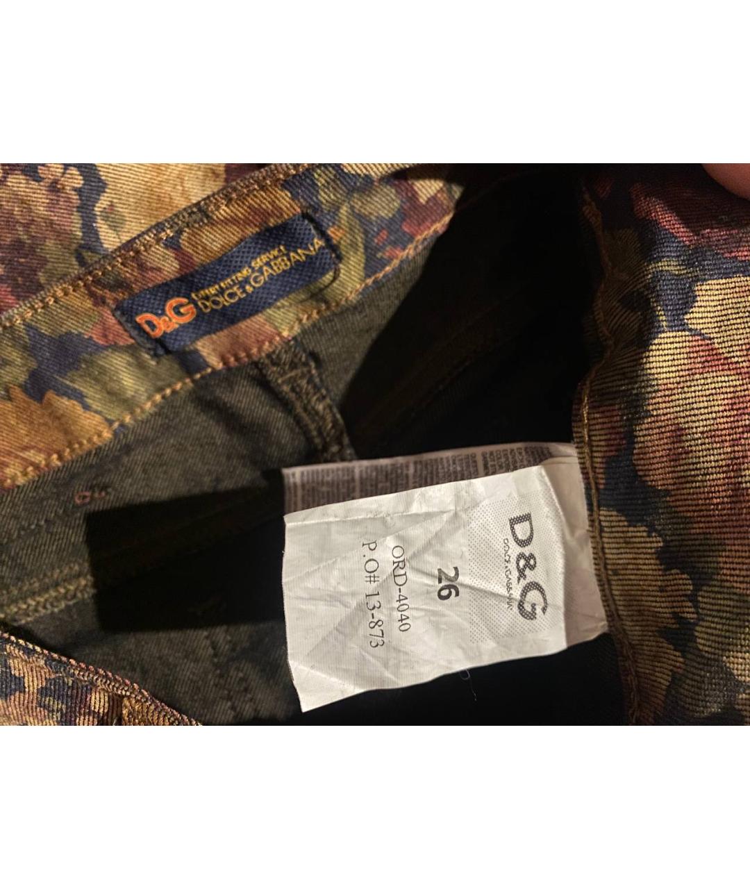 DOLCE&GABBANA Мульти хлопко-полиэстеровые джинсы слим, фото 4