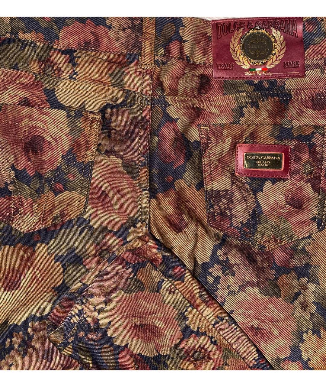 DOLCE&GABBANA Мульти хлопко-полиэстеровые джинсы слим, фото 2
