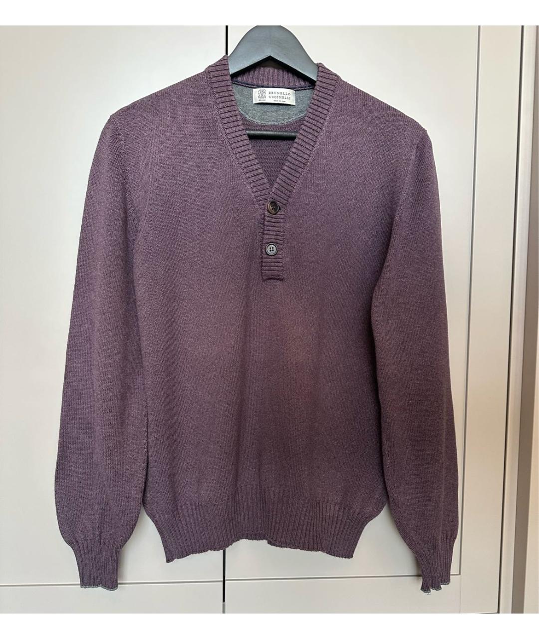 BRUNELLO CUCINELLI Фиолетовый хлопковый джемпер / свитер, фото 6